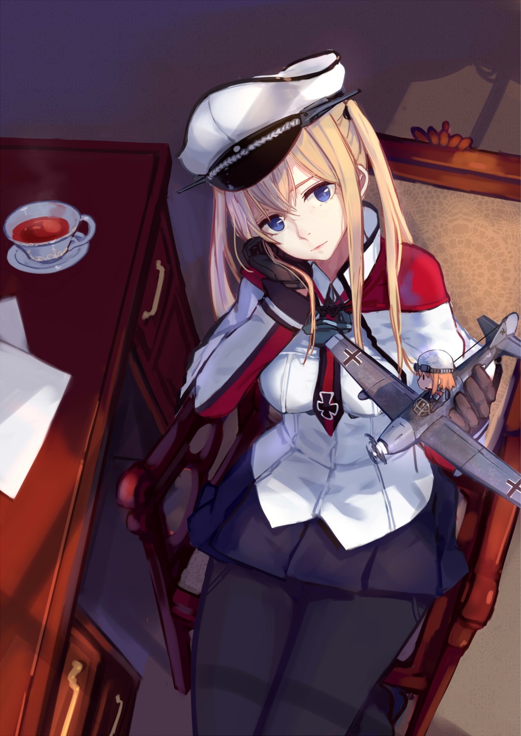 graf_zeppelin_(kancolle), hfp~kubiao, kantai_collection, pantyhose, uniform