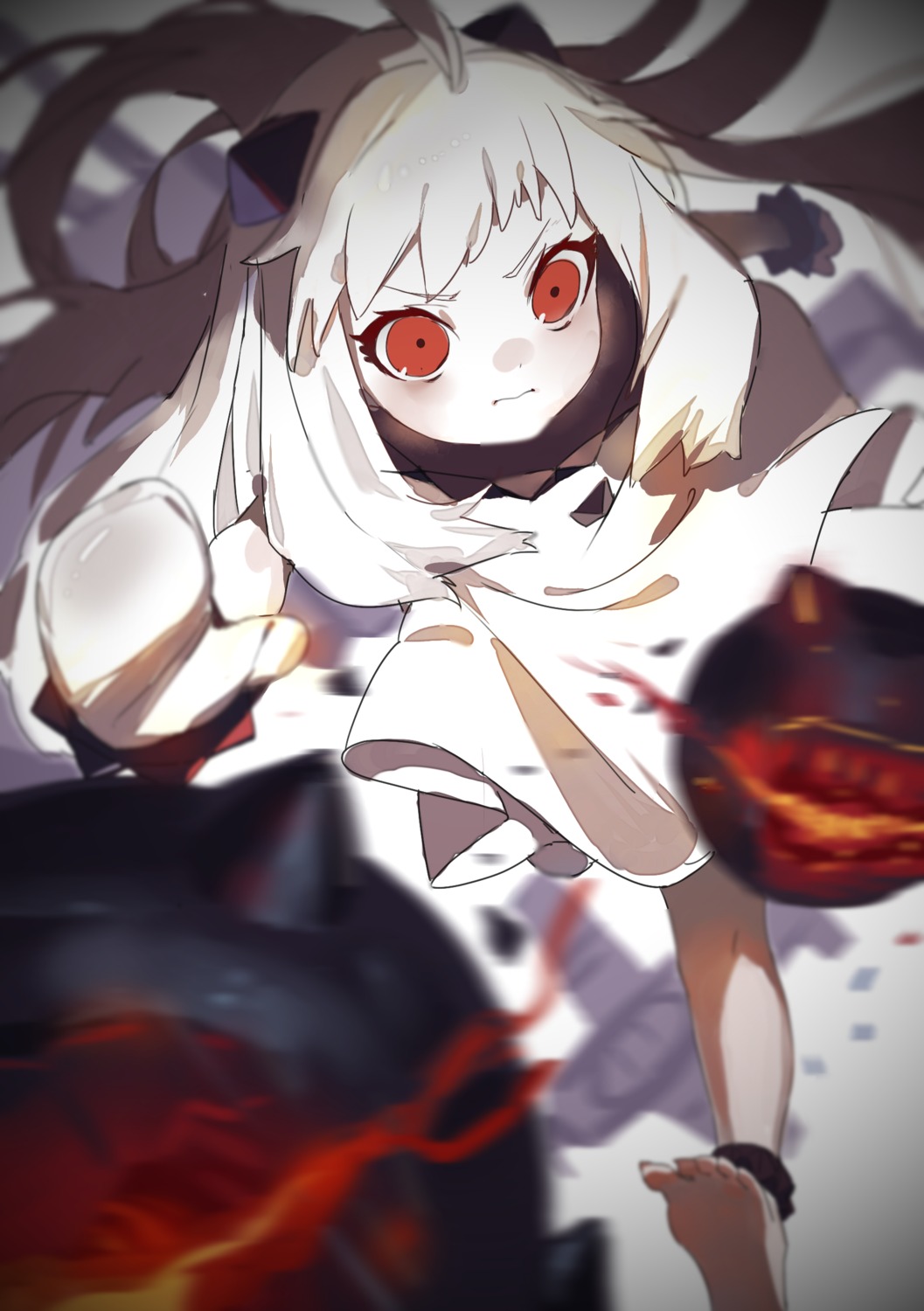 dress, feet, kantai_collection, northern_ocean_hime, sparrow