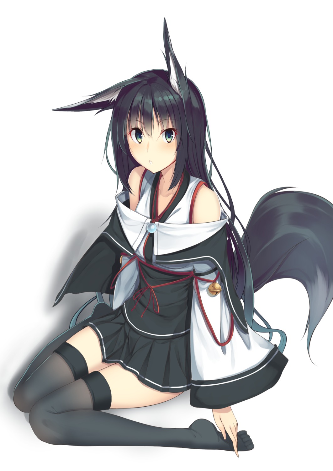 animal_ears, karakura, kitsune, tail, thighhighs