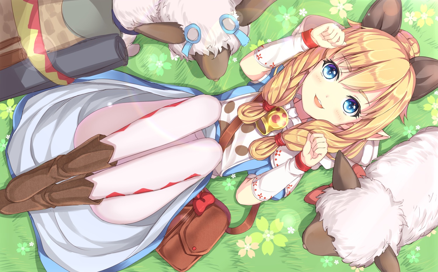 animal_ears, dress, monster_hunter, monster_hunter_x, nekojo, pantyhose, pointy_ears, rin_yuu