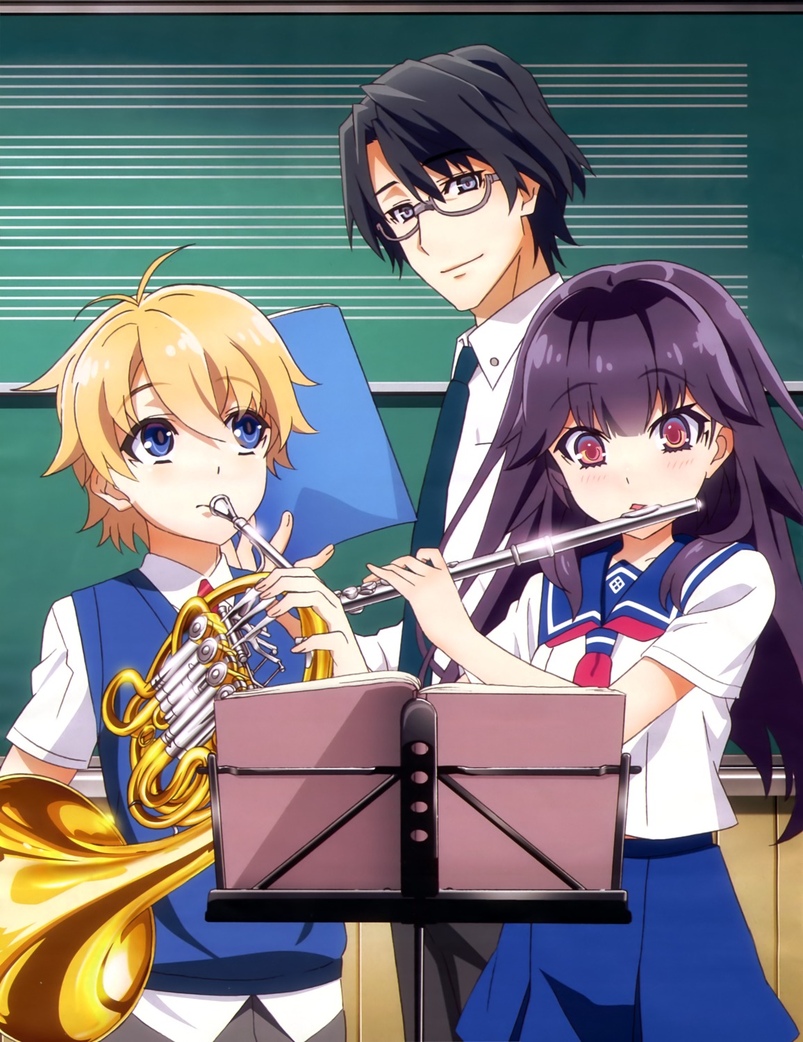 haruchika, homura_chika, kamijou_haruta, kusakabe_shinjirou, megane, seifuku