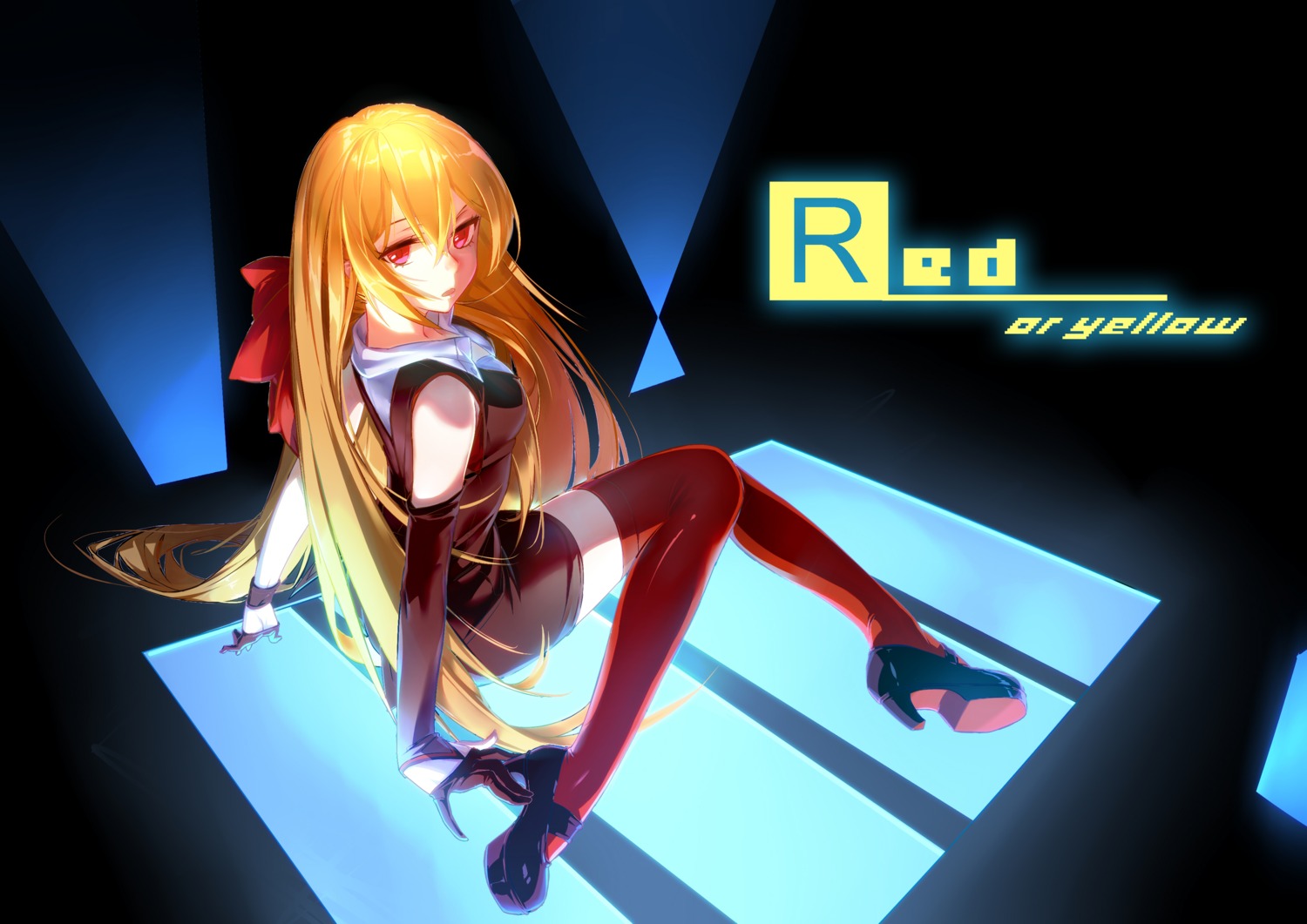 dress, heels, thighhighs, wu
