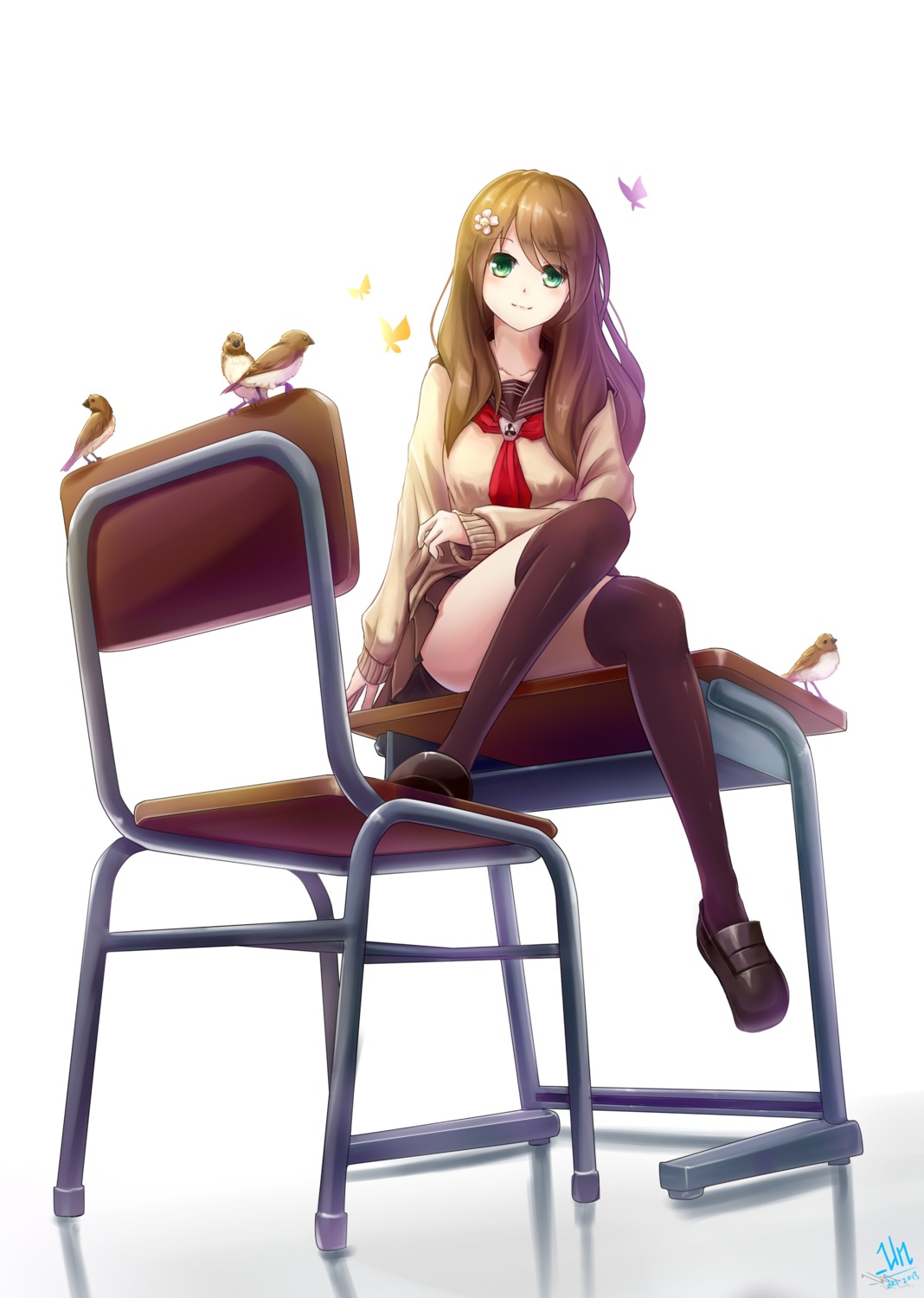 seifuku, sweater, thighhighs, un_s