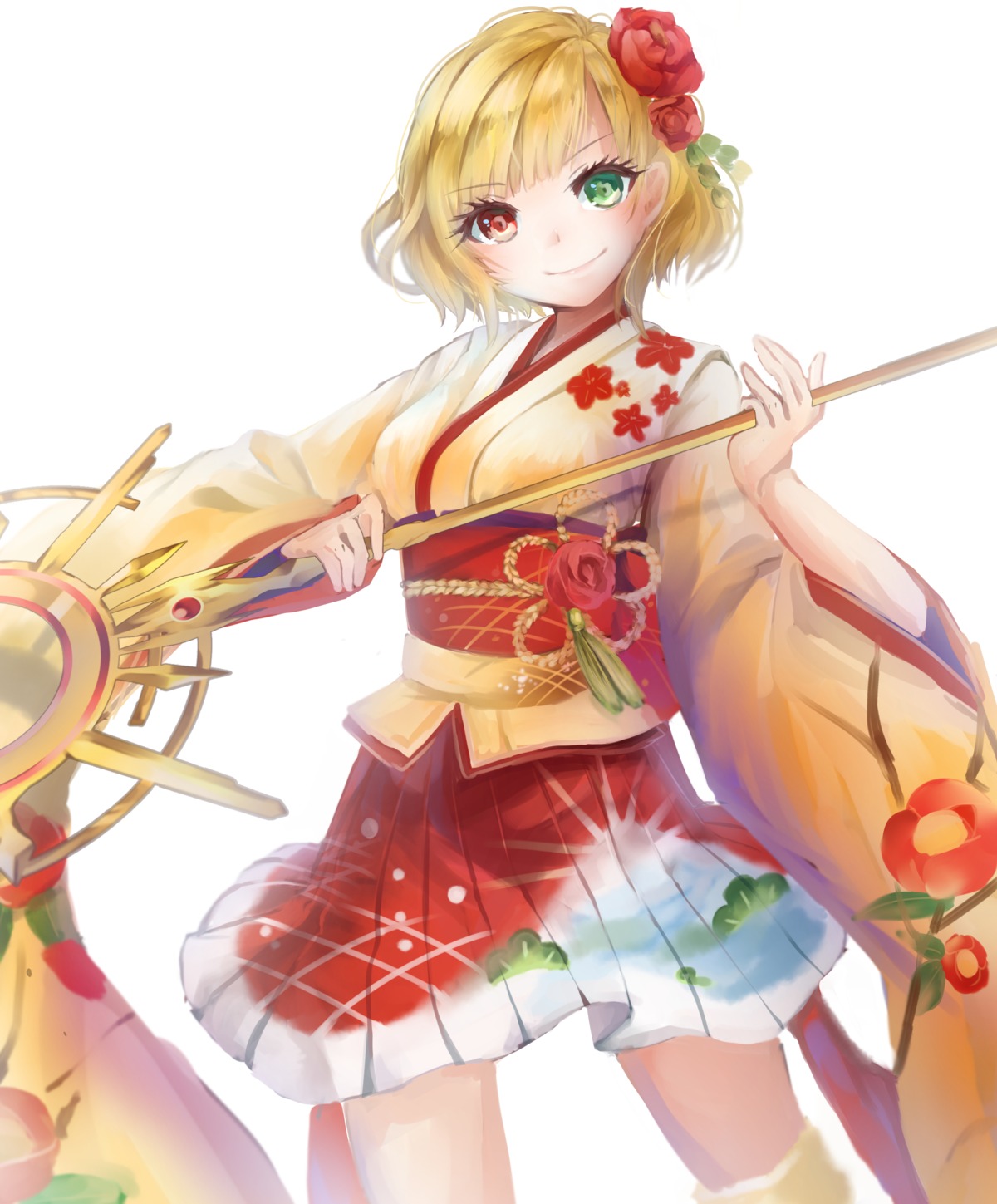 charlotte_(shironeko_project), heterochromia, lolita_fashion, shironeko_project, wa_lolita, weapon, yozakura_retei