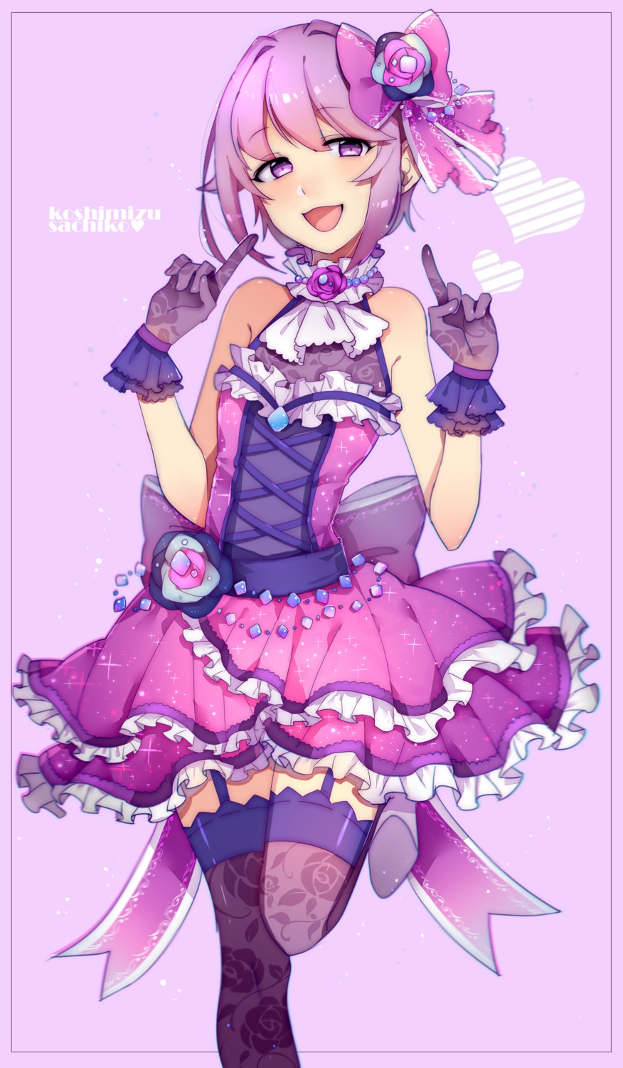 aooni, dress, koshimizu_sachiko, stockings, the_idolm@ster, the_idolm@ster_cinderella_girls, the_idolm@ster_cinderella_girls_starlight_stage, thighhighs