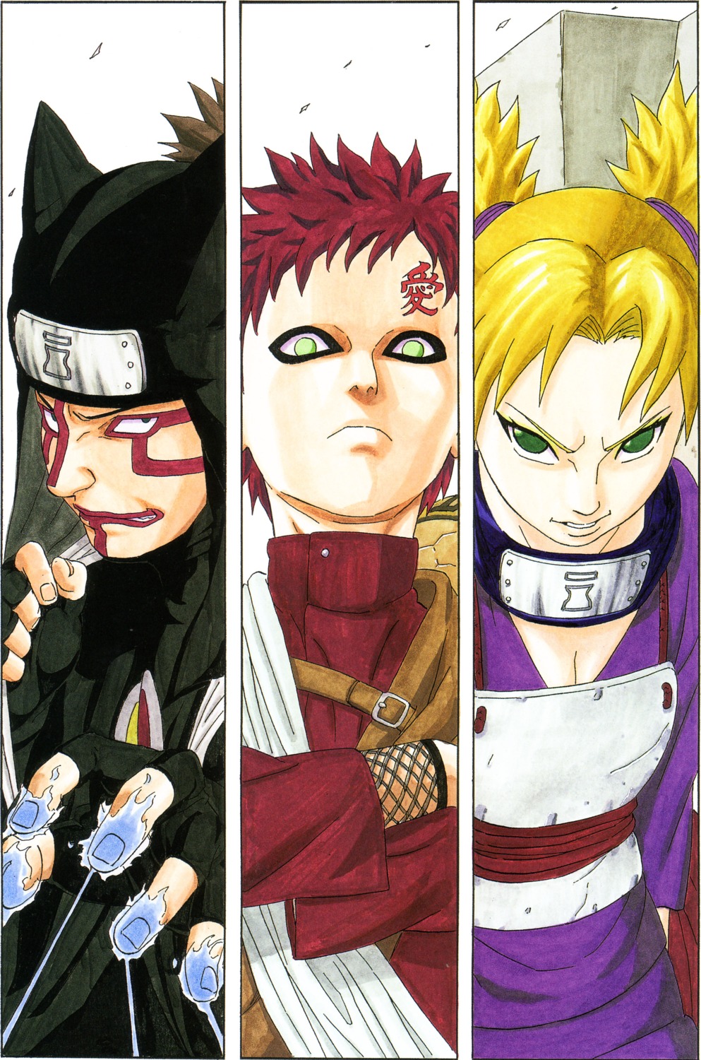 gaara, kankuro, kishimoto_masashi, naruto, temari_(naruto)