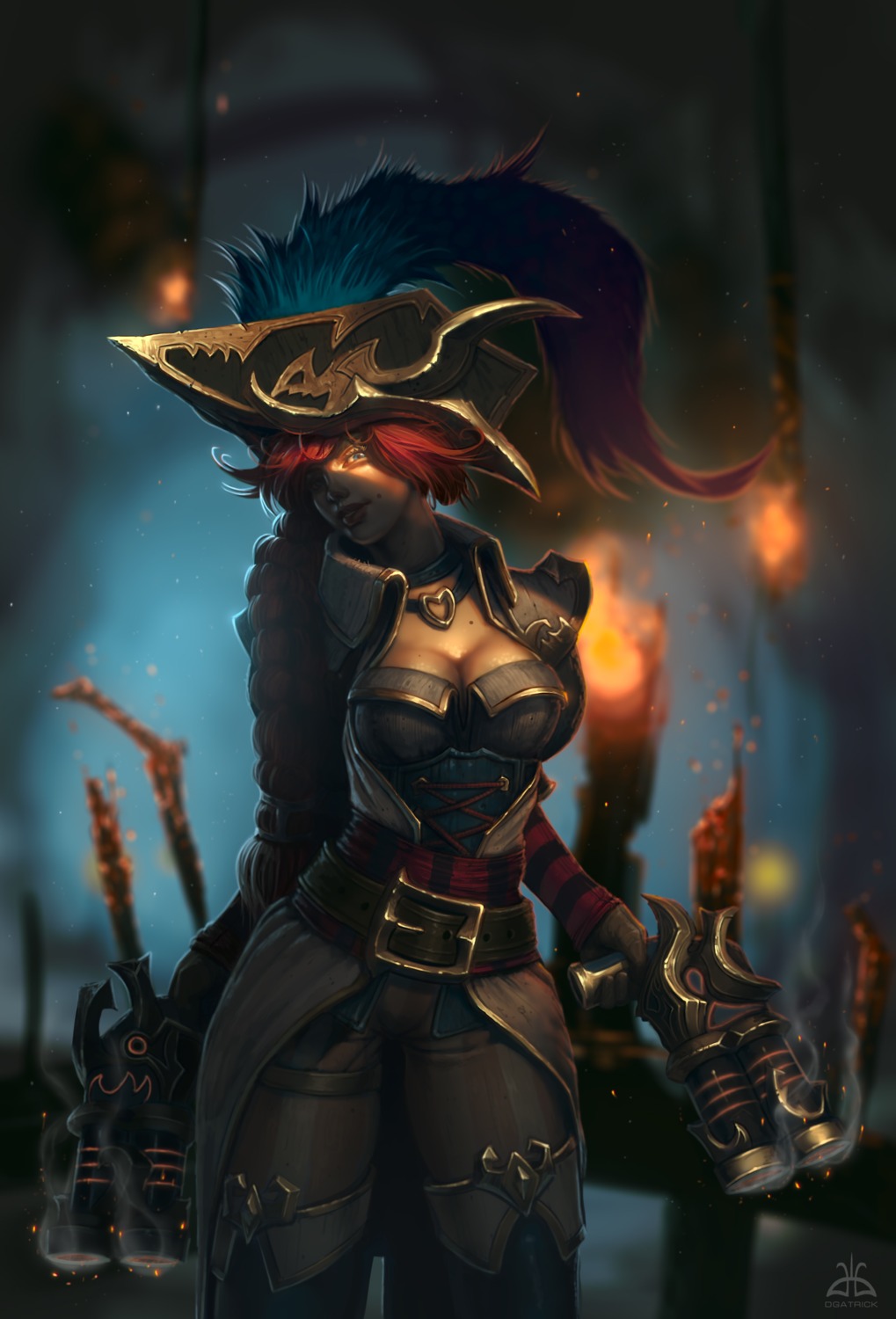 cleavage, dgatrick, gun, league_of_legends, miss_fortune, official_watermark