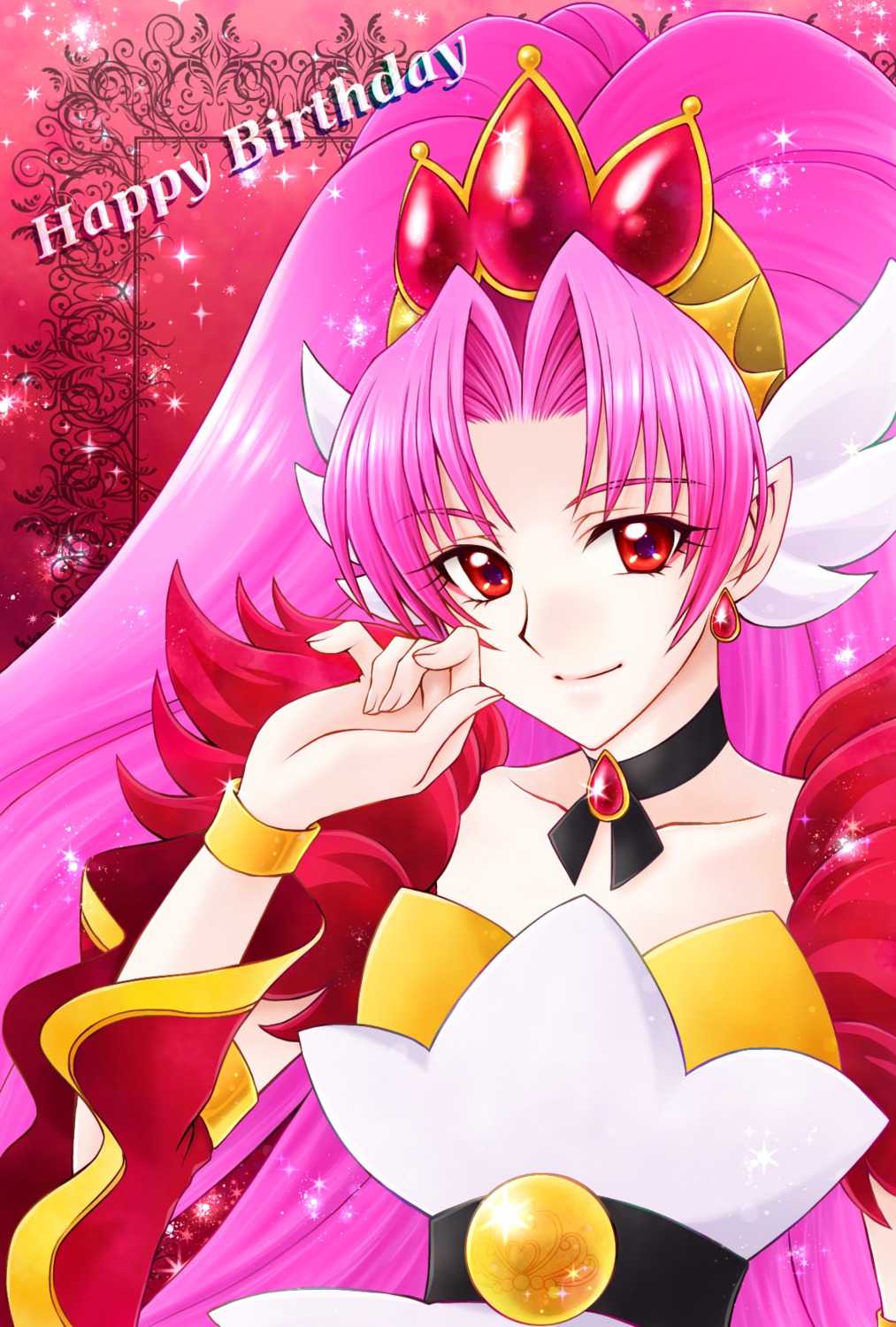 aizen_(syoshiyuki), akagi_towa, dress, go!_princess_precure, pointy_ears, precure