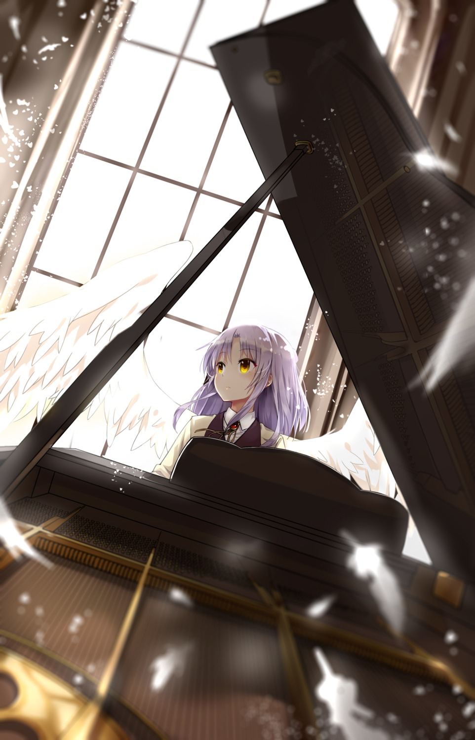 angel_beats!, lf, seifuku, tachibana_kanade, wings