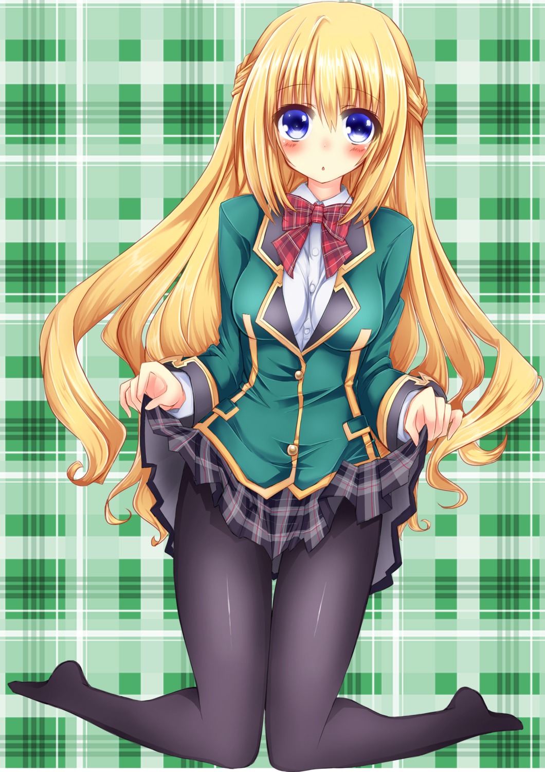 choujigen_game_neptune, pantyhose, seifuku, skirt_lift, vert, zero-theme