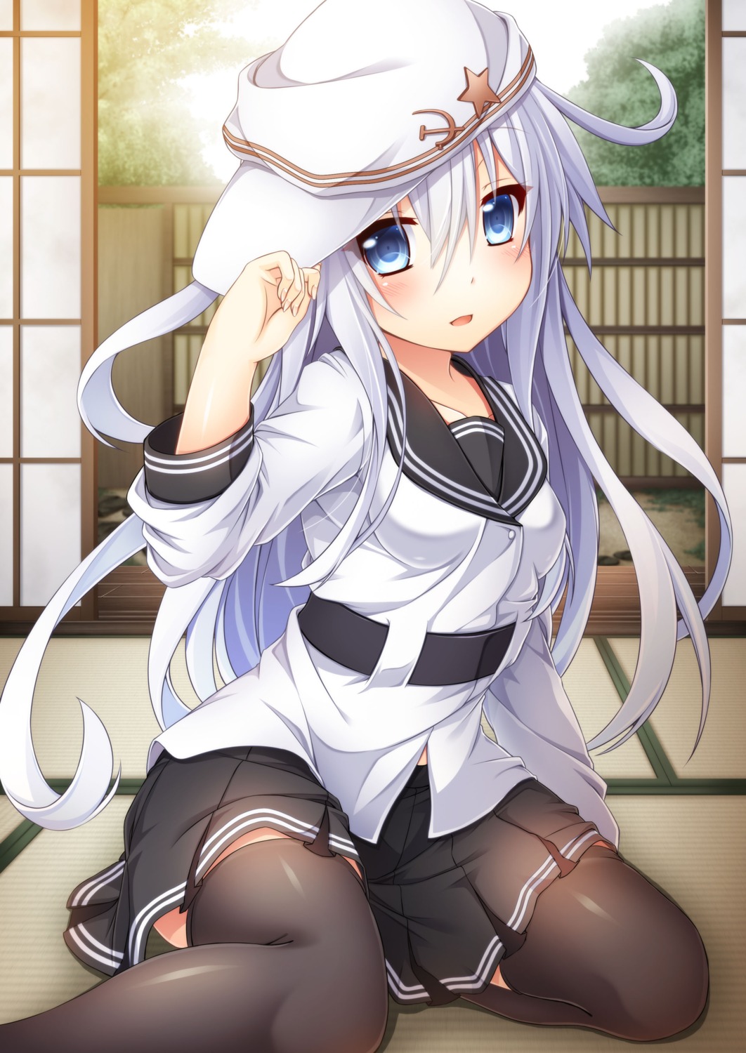 hibiki_(kancolle), kantai_collection, seifuku, thighhighs, verniy_(kancolle), wakagi_repa