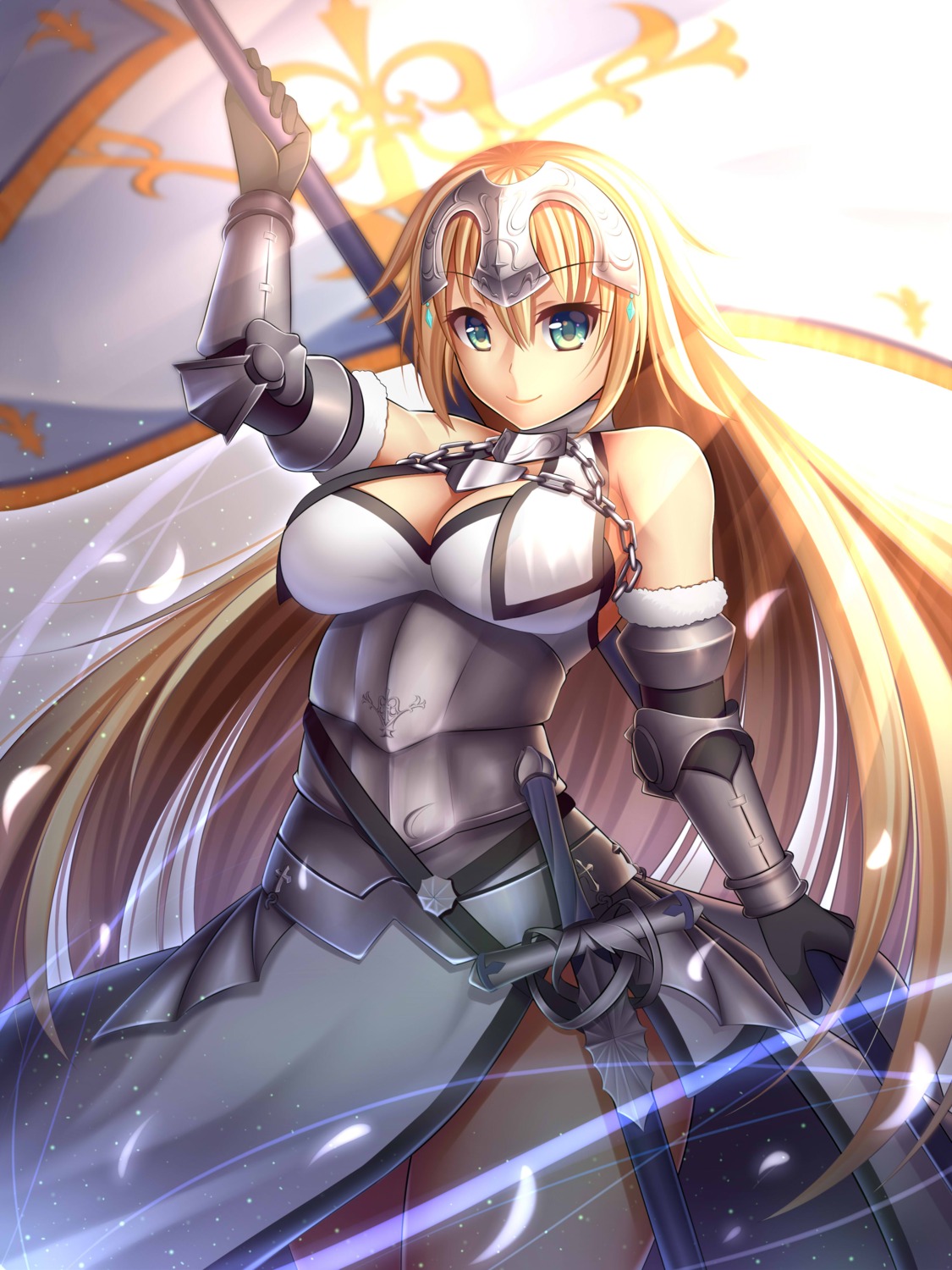 armor, cleavage, fate/apocrypha, fate/grand_order, fate/stay_night, guardian-panda, jeanne_d'arc, jeanne_d'arc_(fate)