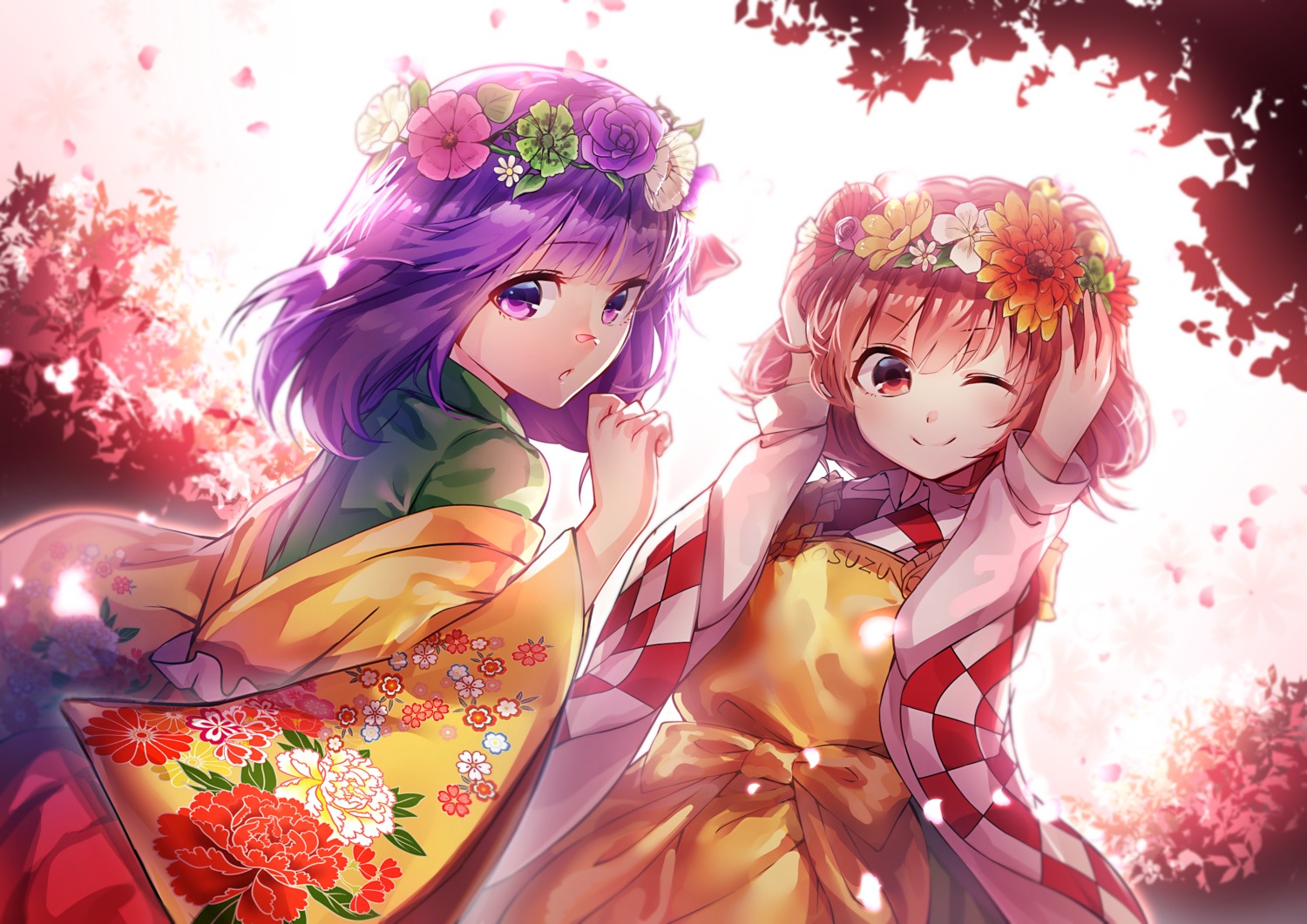 hieda_no_akyuu, kimono, motoori_kosuzu, touhou, u_u_zan