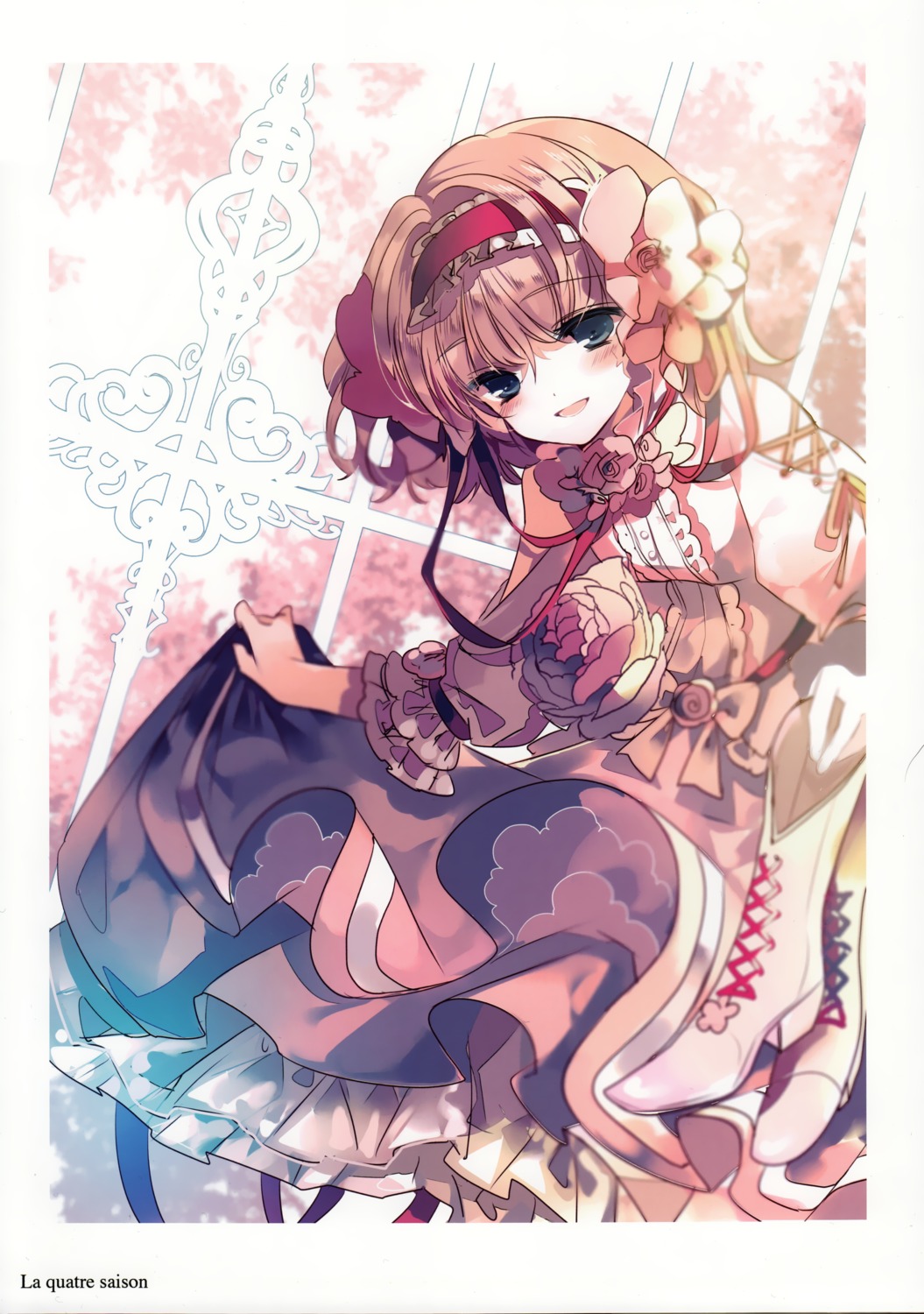 alice_margatroid, cierra_(artist), dress, heels, ringlet, skirt_lift, touhou