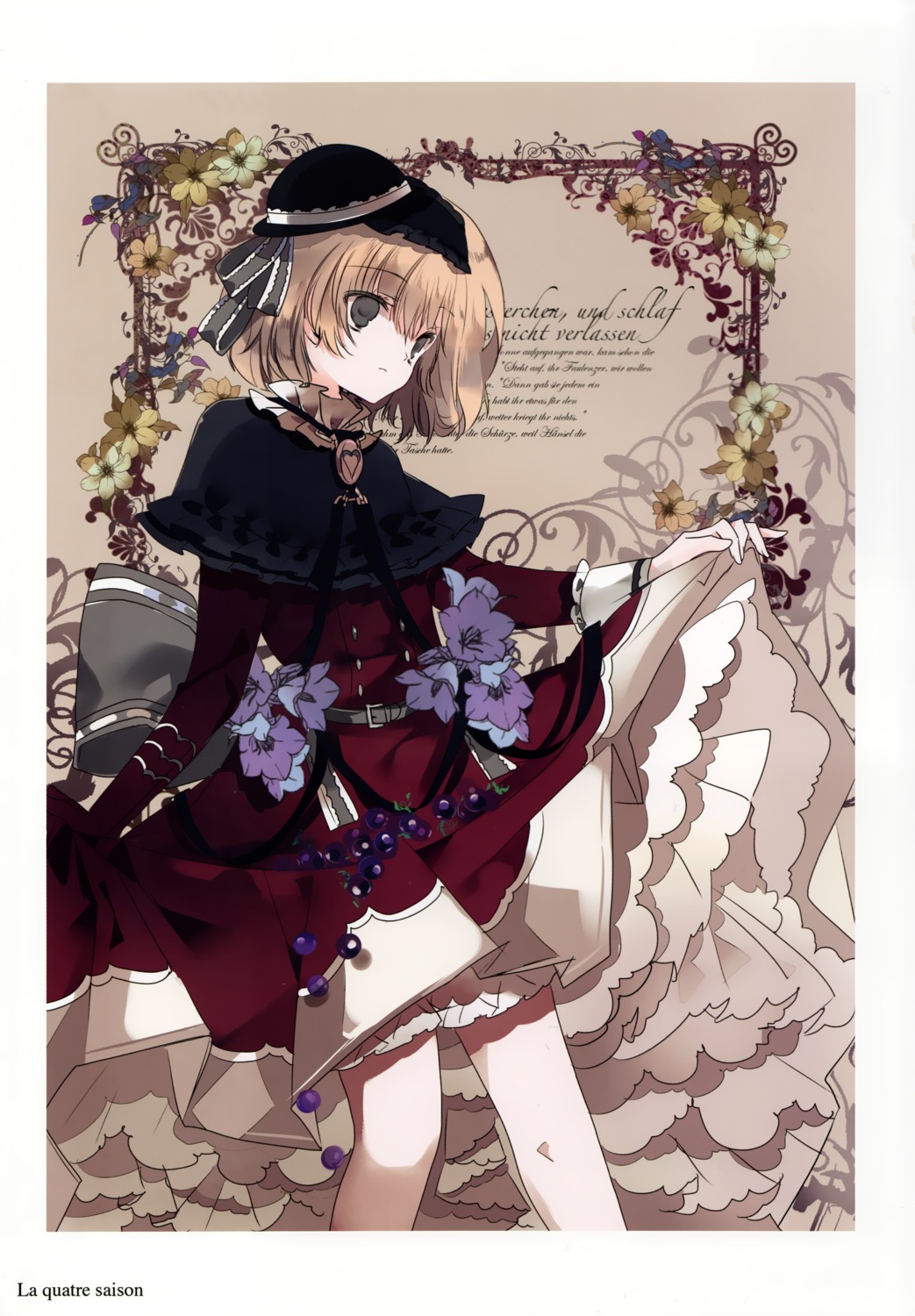 alice_margatroid, bloomers, cierra_(artist), dress, gothic_lolita, lolita_fashion, ringlet, skirt_lift