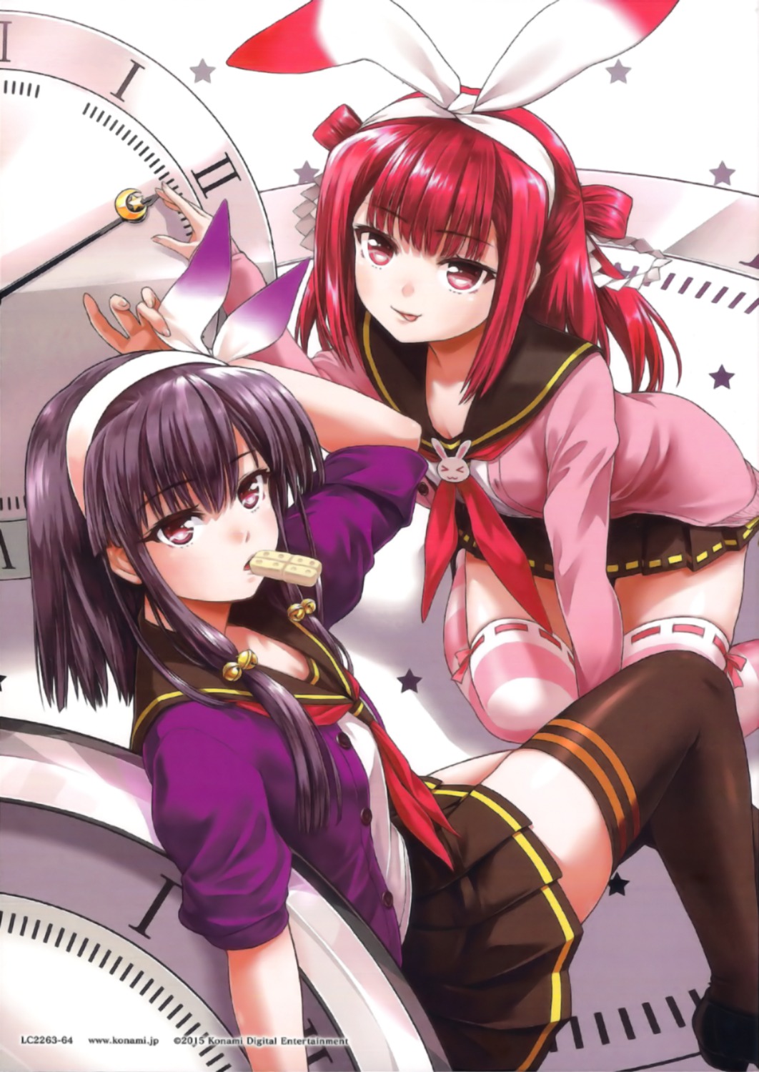 ameto, animal_ears, beatmania, beatmania_iidx, bunny_ears, goli_matsumoto, hifumi_(beatmania), open_shirt