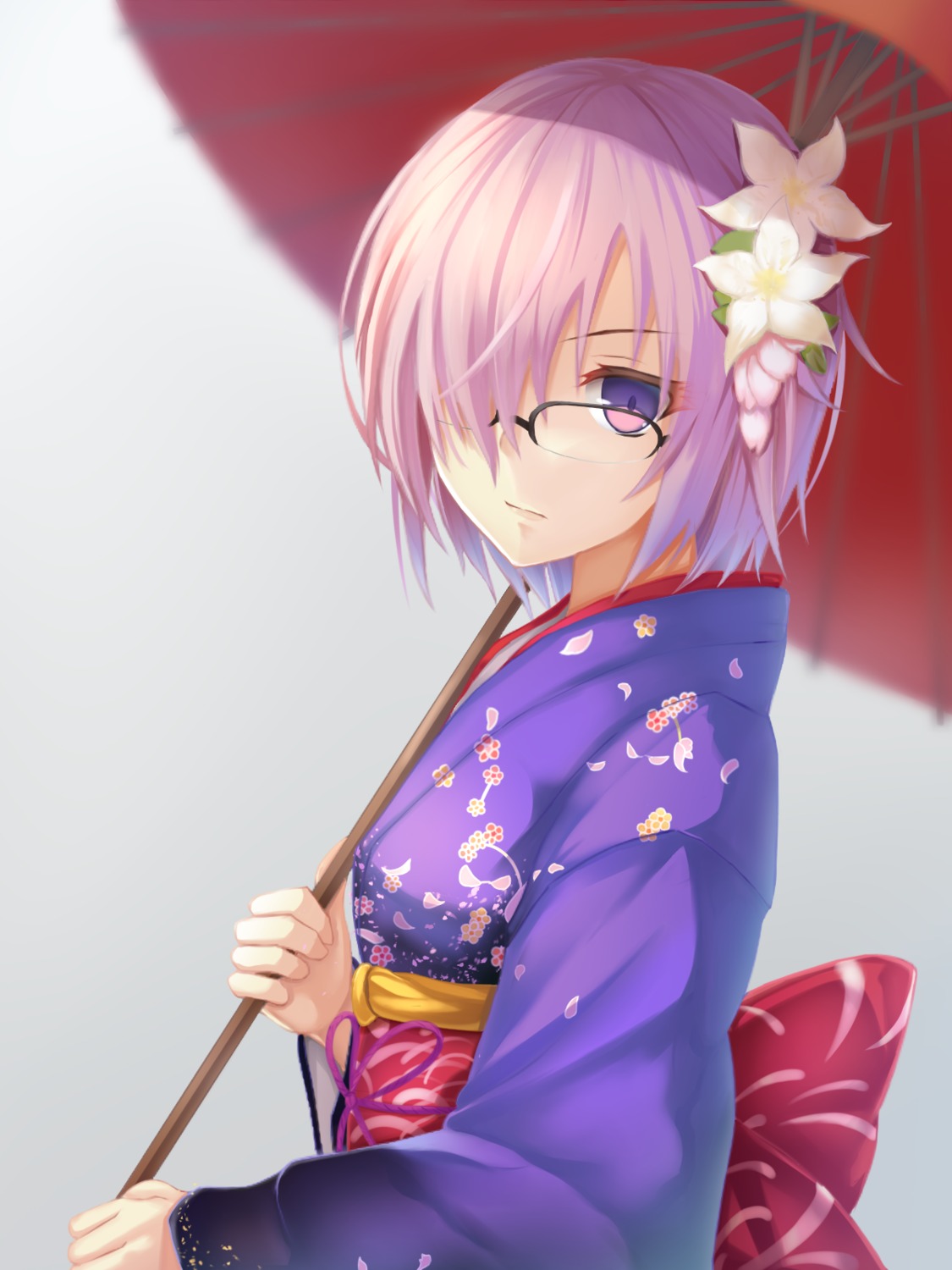 fate/grand_order, fate/stay_night, kimono, mash_kyrielight, megane, umbrella, wakame_mi