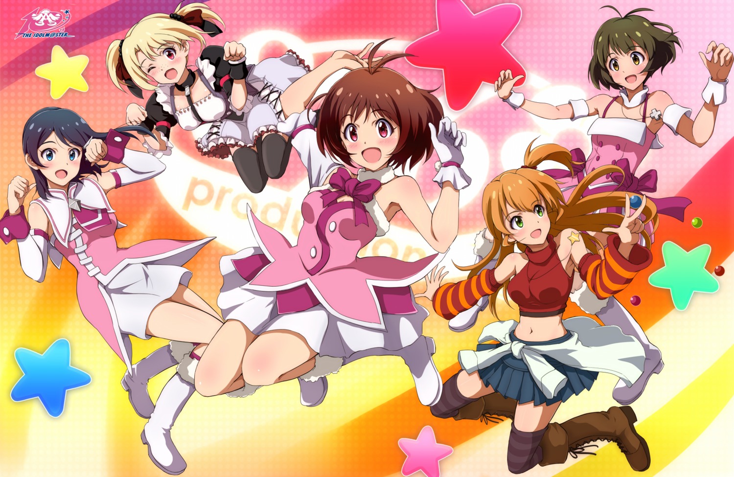 akizuki_ryou_(idolm@ster), araburu-hinadori, cineria, dress, heels, hidaka_ai, mizutani_eri, sakurai_yumeko