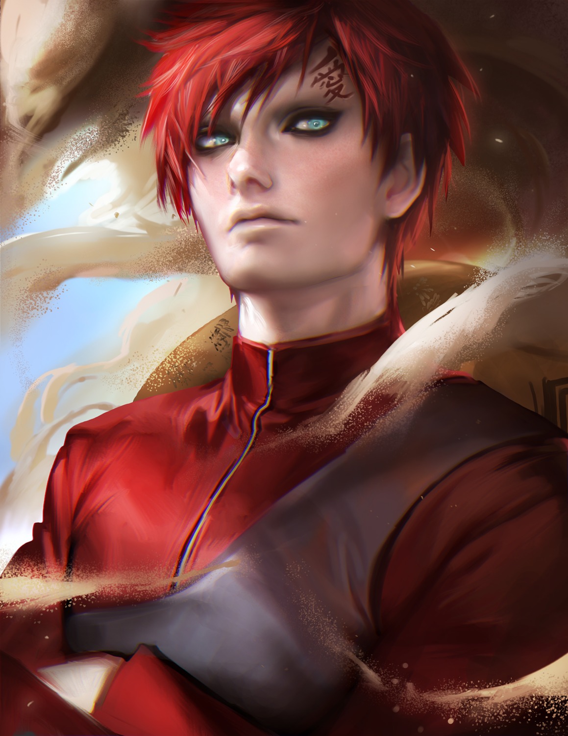 gaara, male, naruto, sakimichan