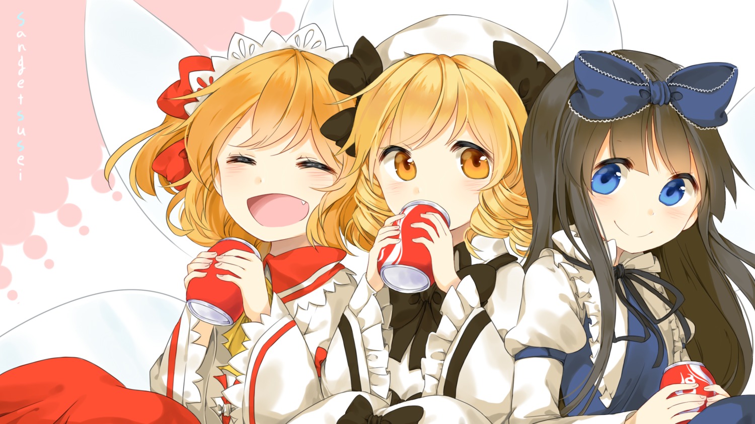 luna_child, misha_(hoongju), star_sapphire, sunny_milk, touhou, wallpaper, wings