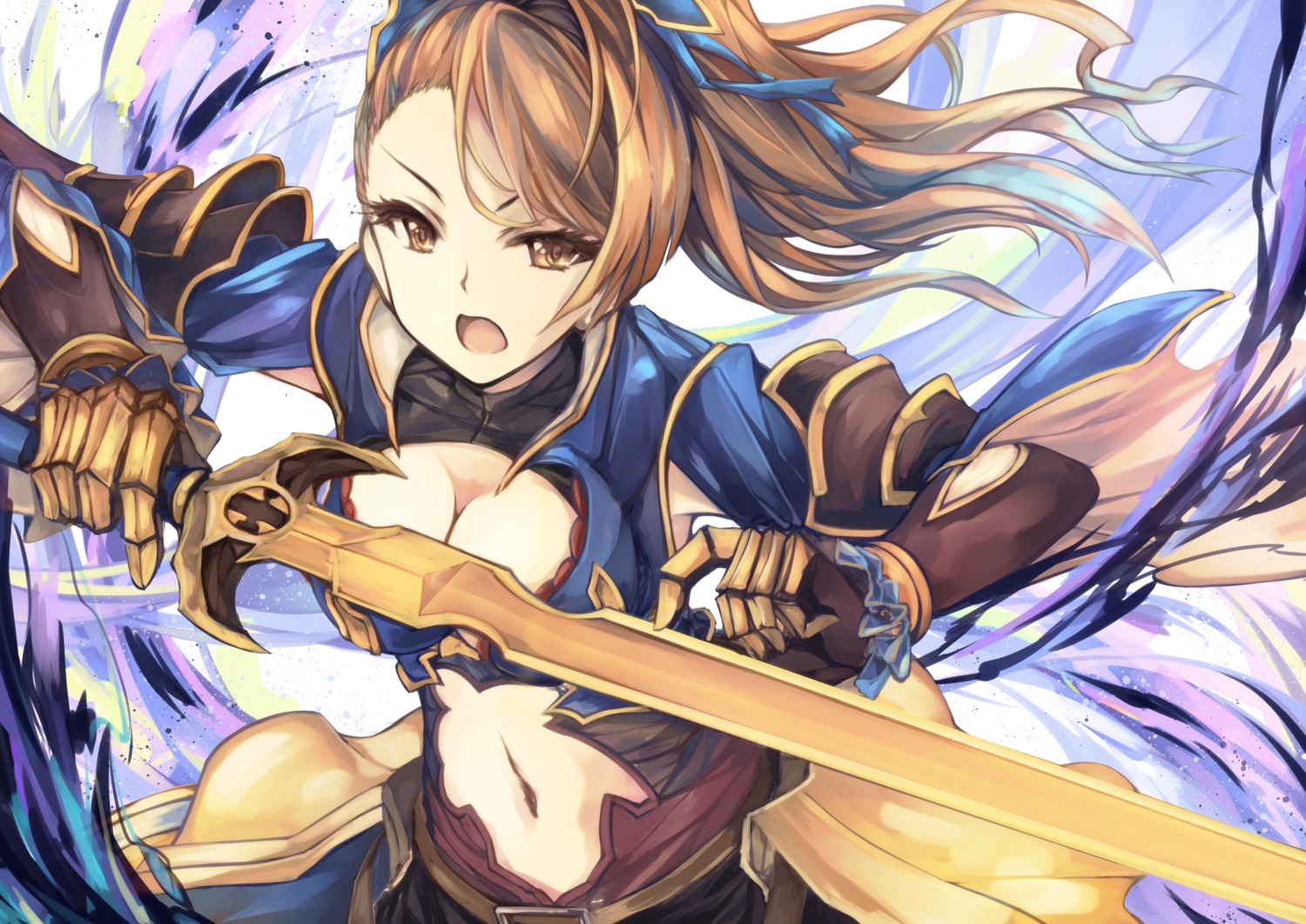 armor, beatrix_(granblue_fantasy), cleavage, granblue_fantasy, otogi_kyouka, sword