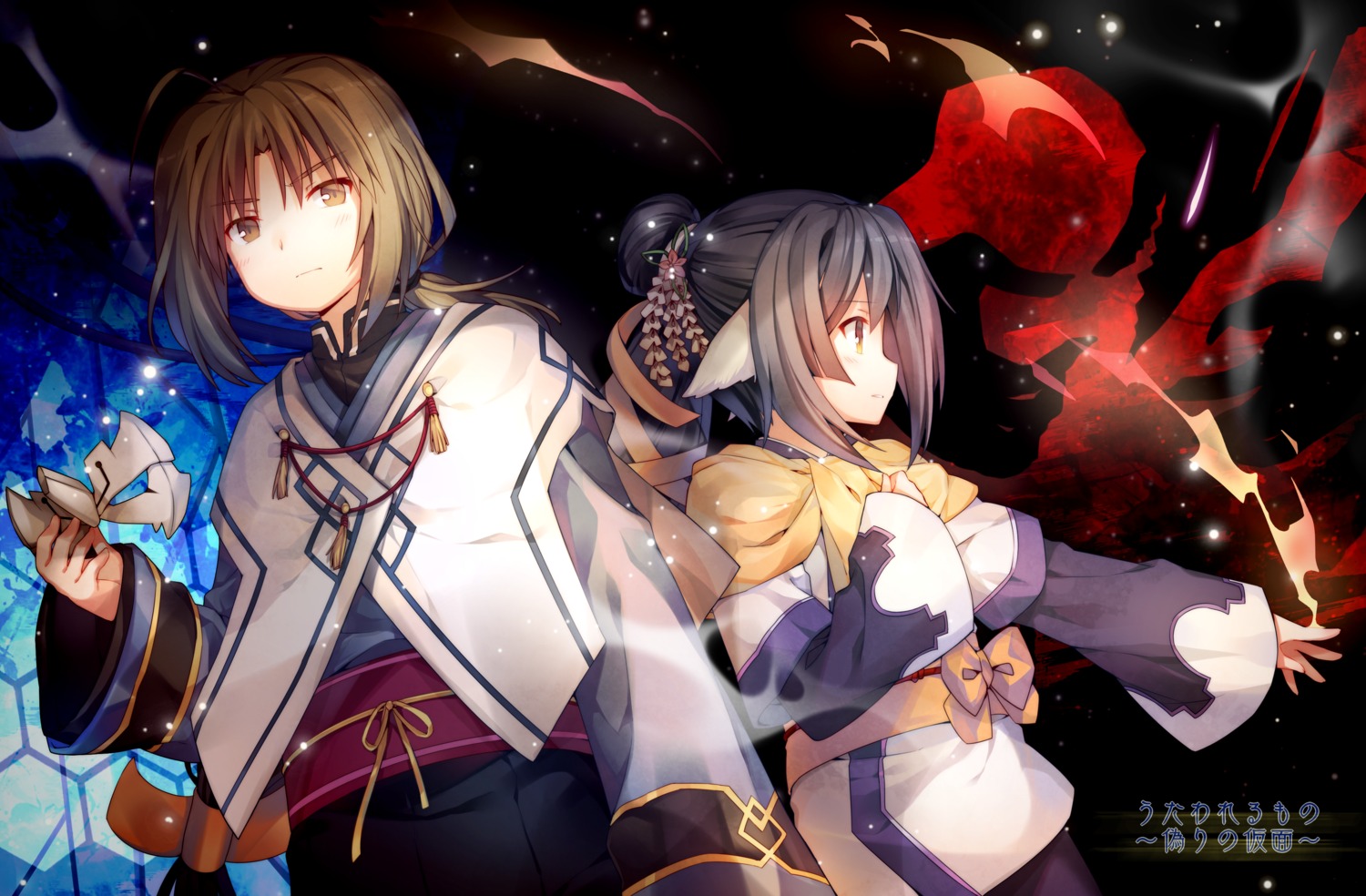 animal_ears, haku_(utawarerumono), jiang-ge, kuon_(utawarerumono), utawarerumono, utawarerumono_itsuwari_no_kamen