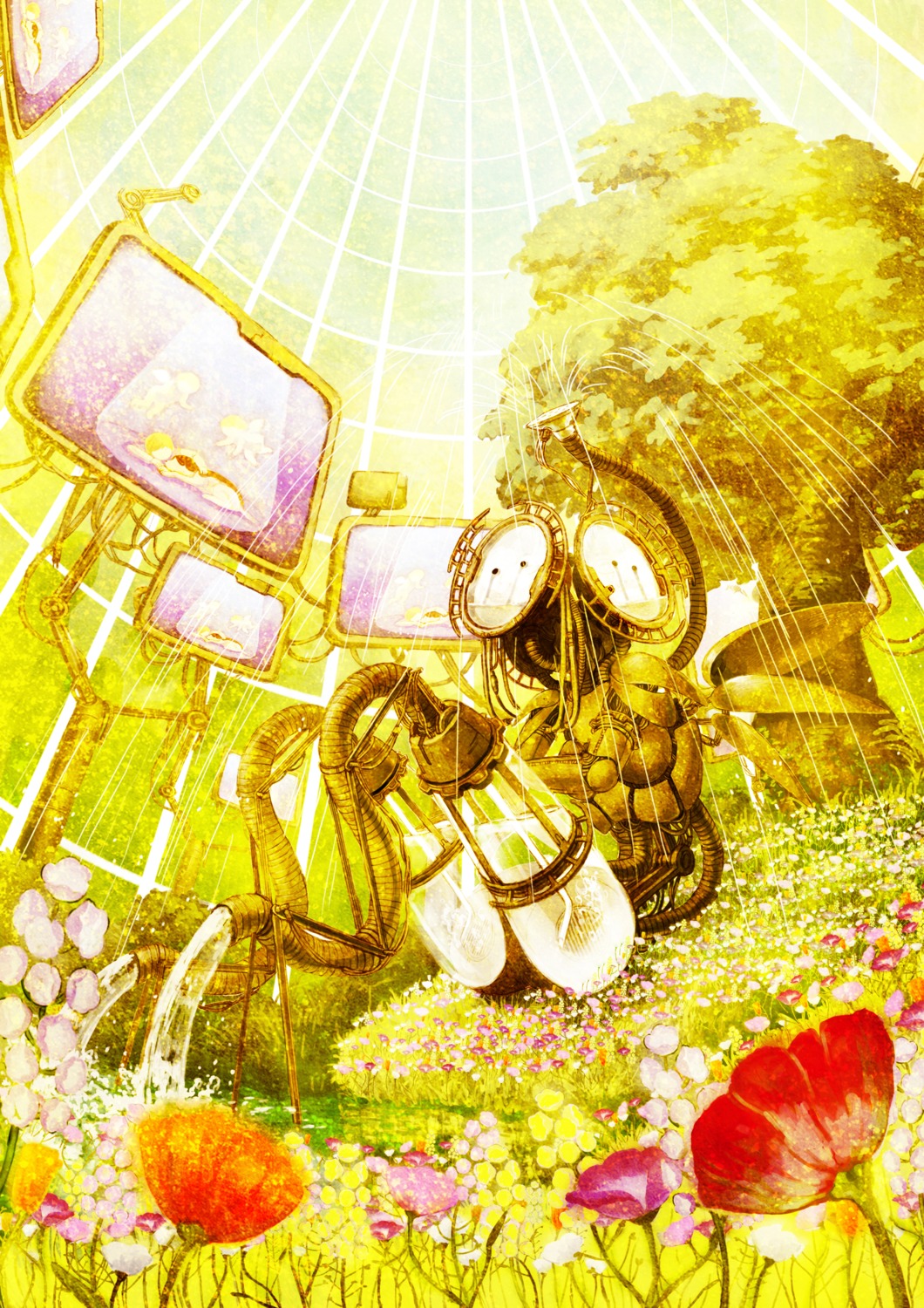 landscape, mecha, shira_(busi), wings