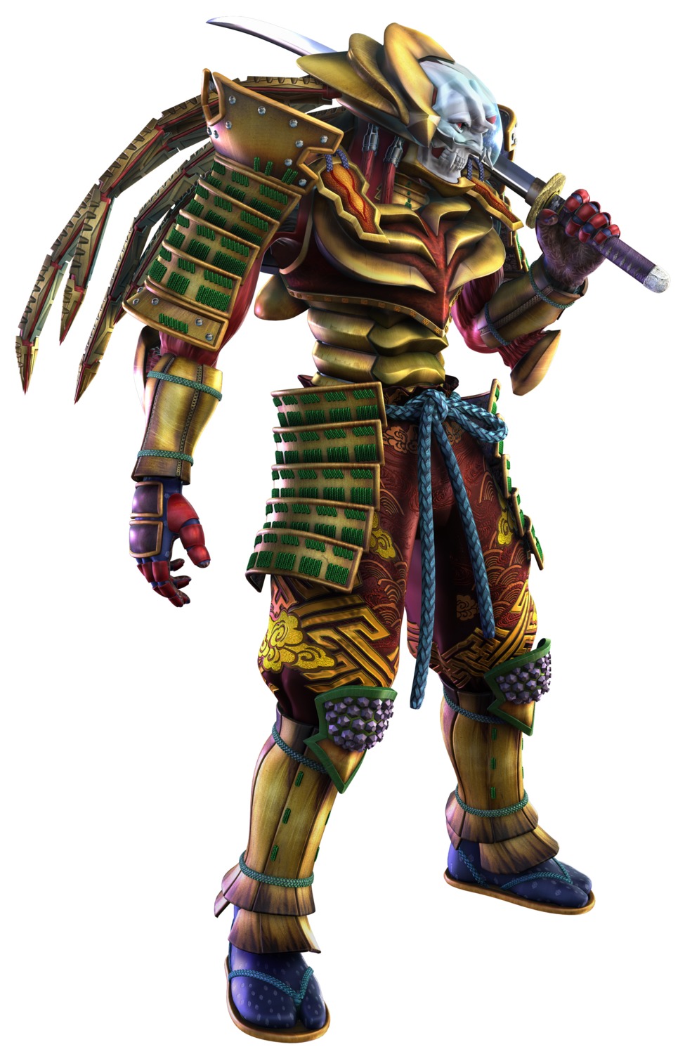 armor, japanese_clothes, male, soul_calibur, sword, tekken, weapon, yoshimitsu