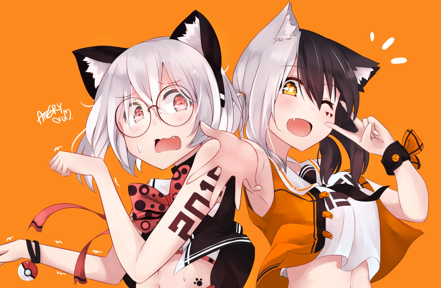 angry_num, animal_ears, megane, nekomimi
