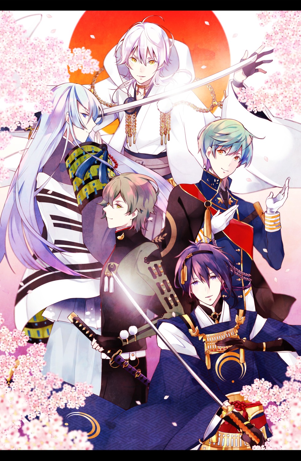 gigatera05, ichigo_hitofuri, japanese_clothes, kousetsu_samonji, male, mikazuki_munechika, sword, touken_ranbu