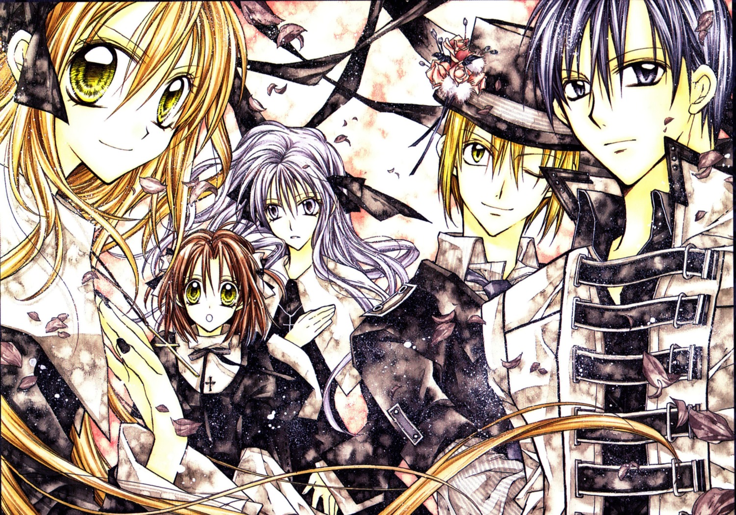 amamiya_ushio, ichinomiya_yoshitaka, otomiya_haine, shinshi_doumei_cross, tanemura_arina, tougu_takanari, trap, tsujimiya_maguri