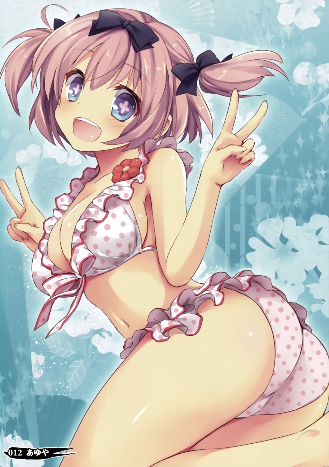 ass, ayuya, bikini, cleavage, hibari_(senran_kagura), screening, senran_kagura, swimsuits