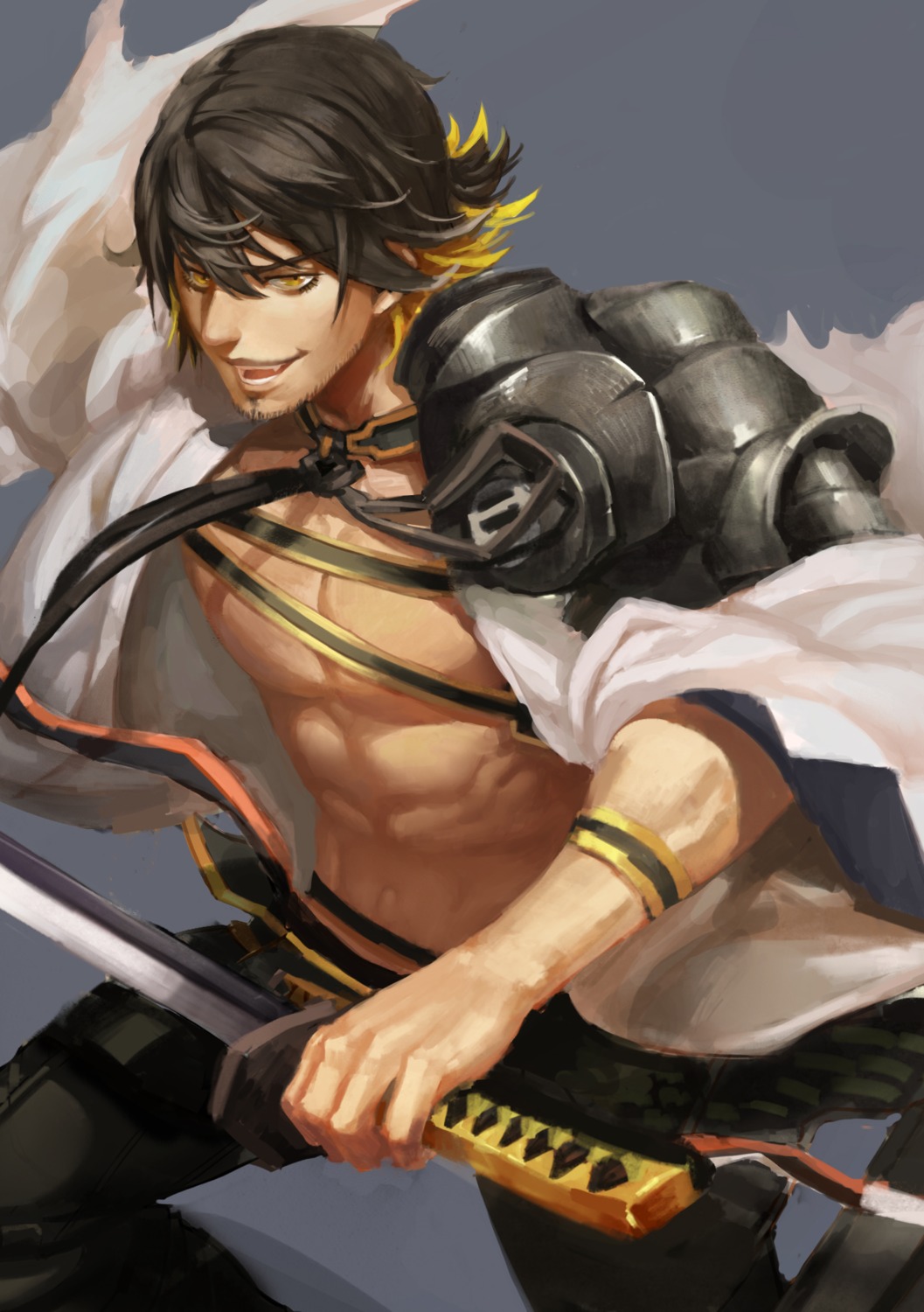 male, midomido, nagasone_kotetsu, sword, touken_ranbu