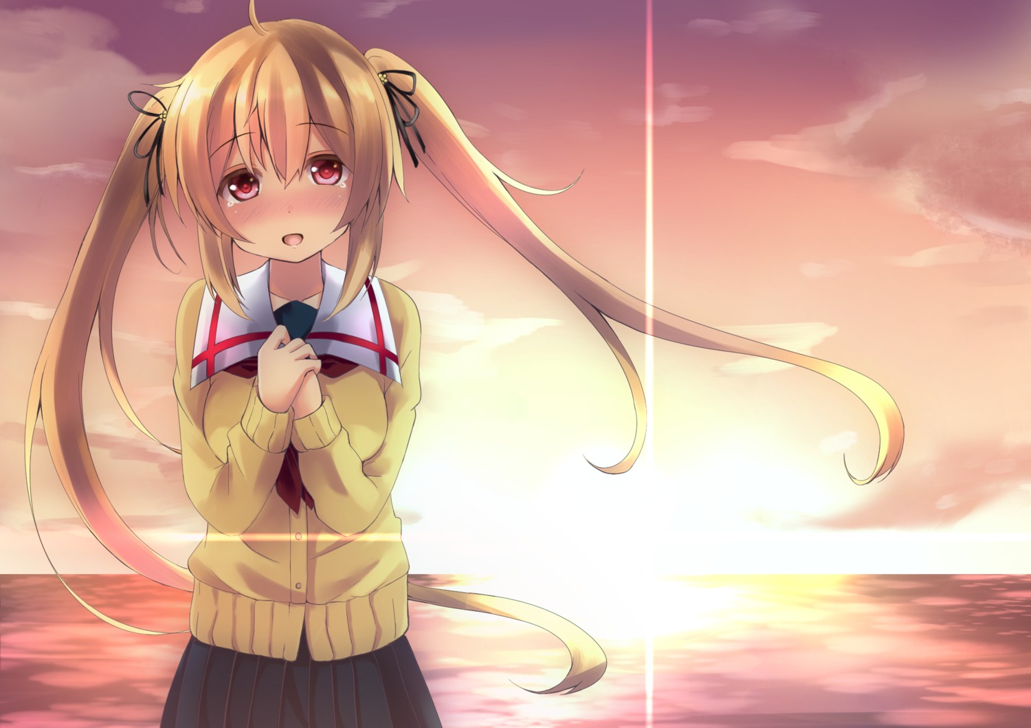 kantai_collection, murasame_(kancolle), purunyara, seifuku, sweater
