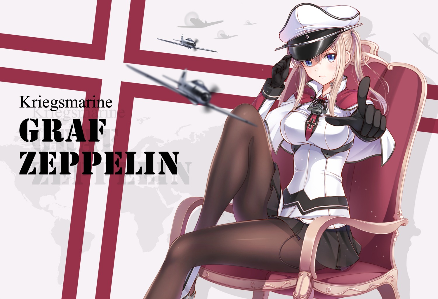 graf_zeppelin_(kancolle), kantai_collection, ltt_challenger, pantyhose, uniform