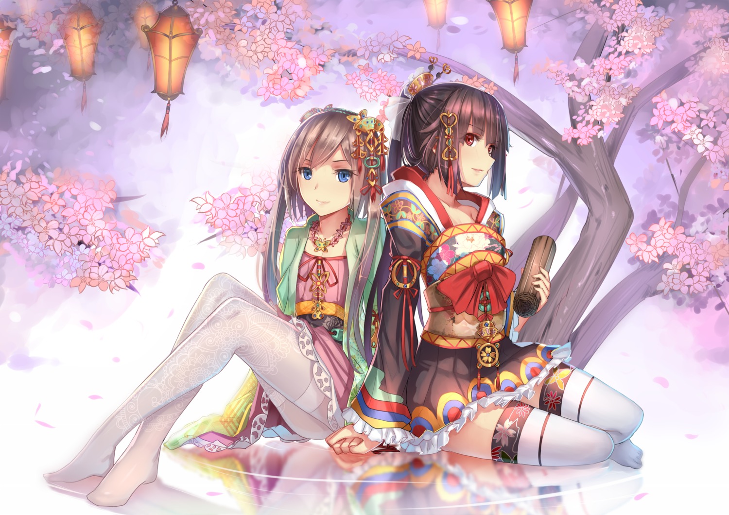 japanese_clothes, musyne_xsk, pantyhose, thighhighs, trap