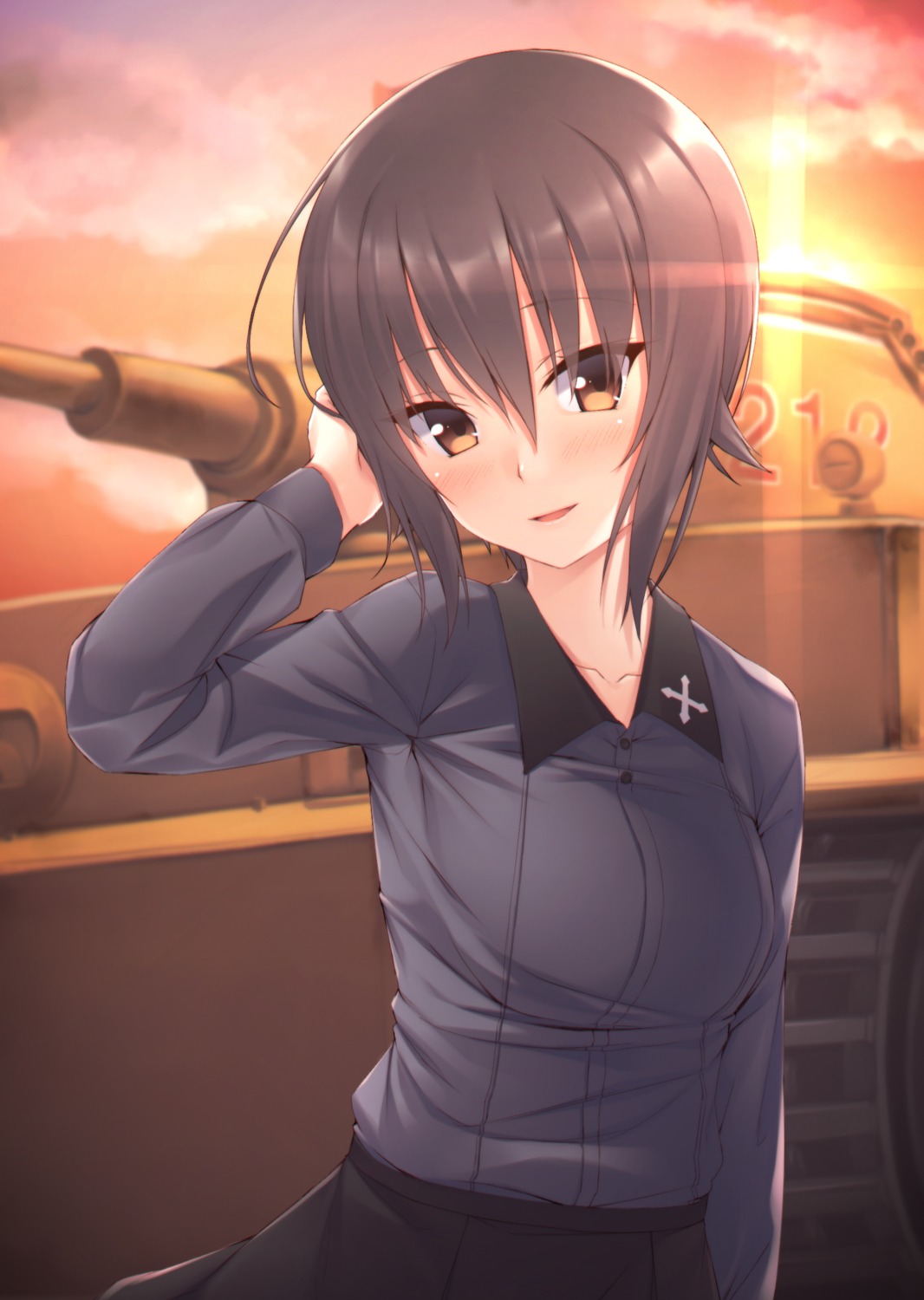 girls_und_panzer, mikazuchi_zeus, nishizumi_maho, seifuku