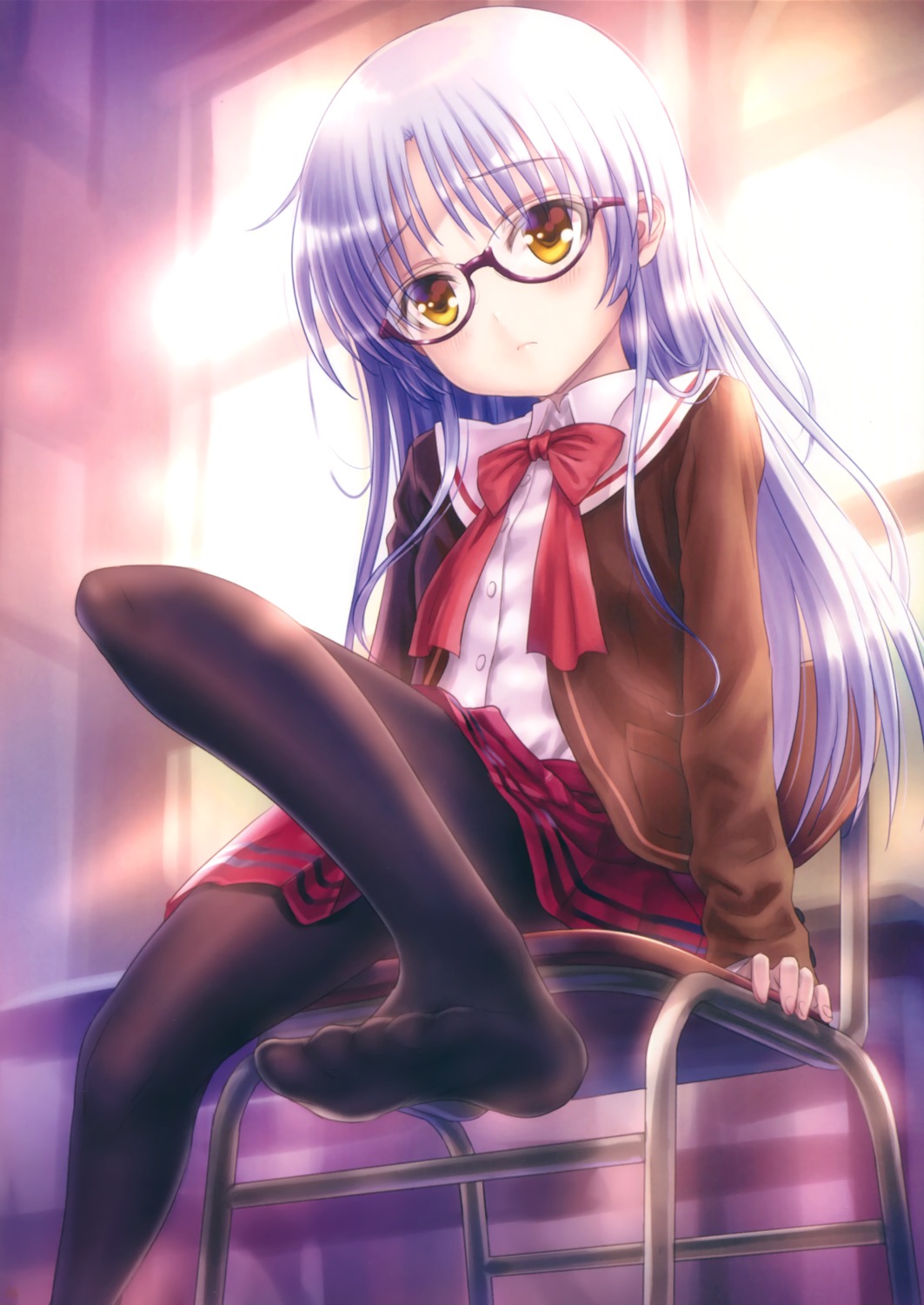 angel_beats!, feet, goto-p, megane, mizuki-chan_club, pantyhose, seifuku, tachibana_kanade