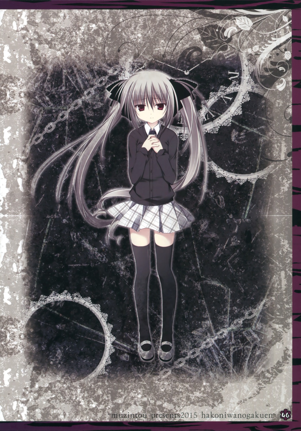 hakoniwa_no_gakuen, komiya_rio, korie_riko, seifuku, sweater, thighhighs