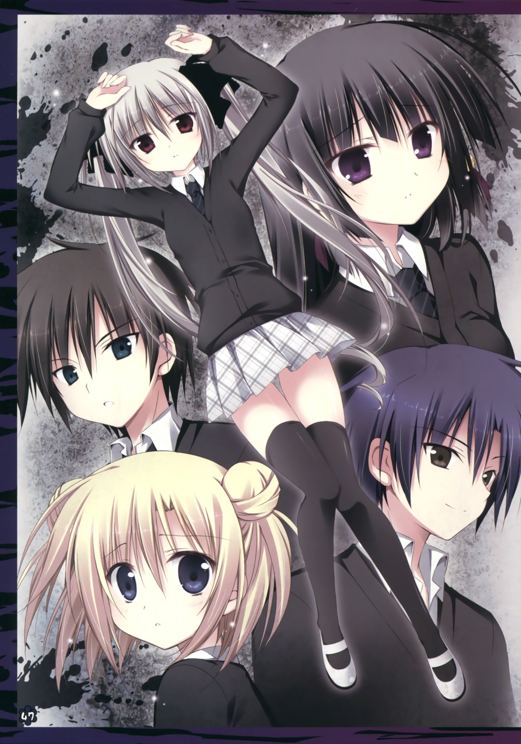 hakoniwa_no_gakuen, komiya_rio, korie_riko, seifuku, sweater, thighhighs