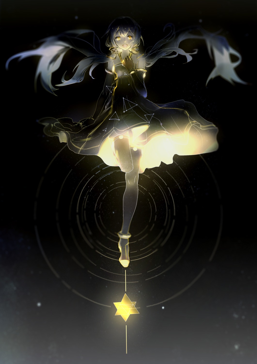 dress, stardust_(vocaloid), thighhighs, vocaloid, yyb
