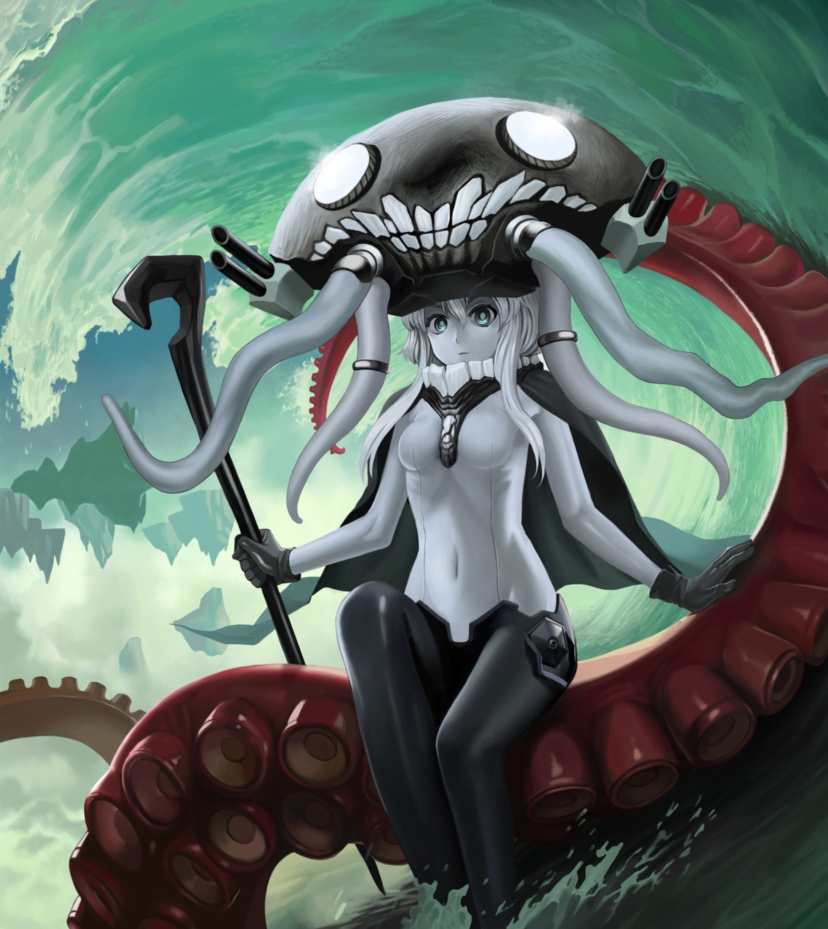 bodysuit, hinoyama_ena, kantai_collection, tentacles, wet, wo-class_aircraft_carrier