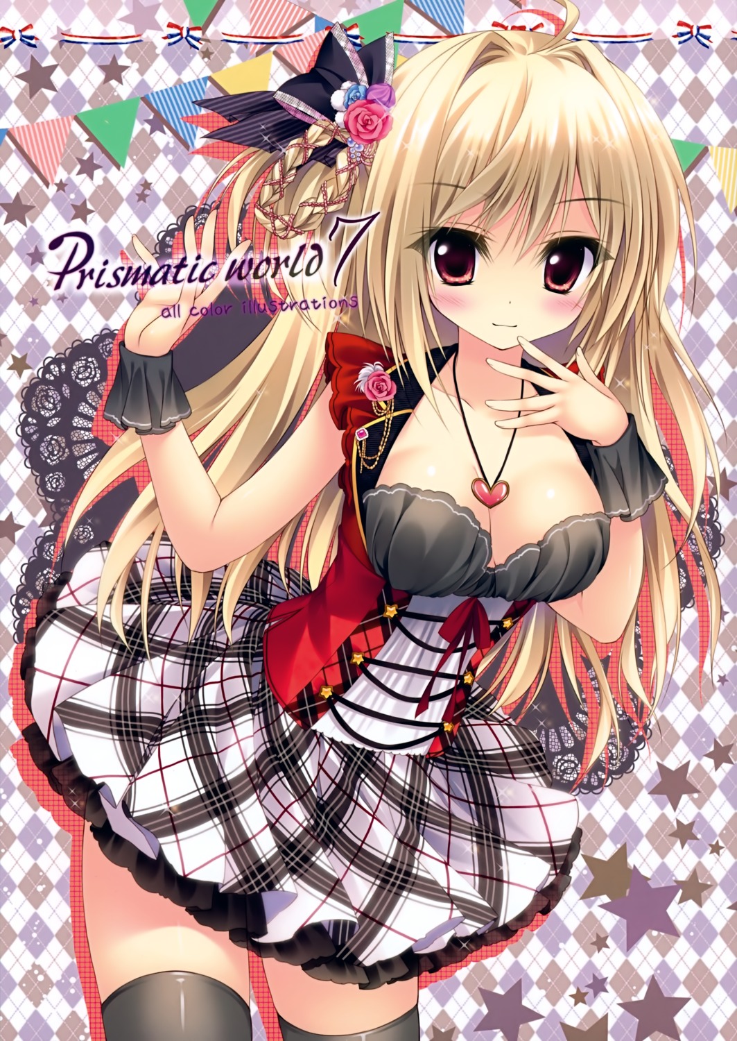 ame_zaiku, cleavage, dress, shiramori_yuse, thighhighs
