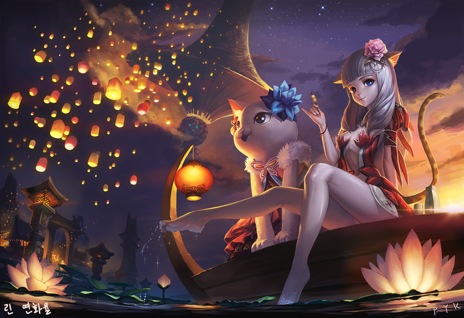 animal_ears, blade_&_soul, neko, nekomimi, pantsu, sake, santafe99, tail, wet