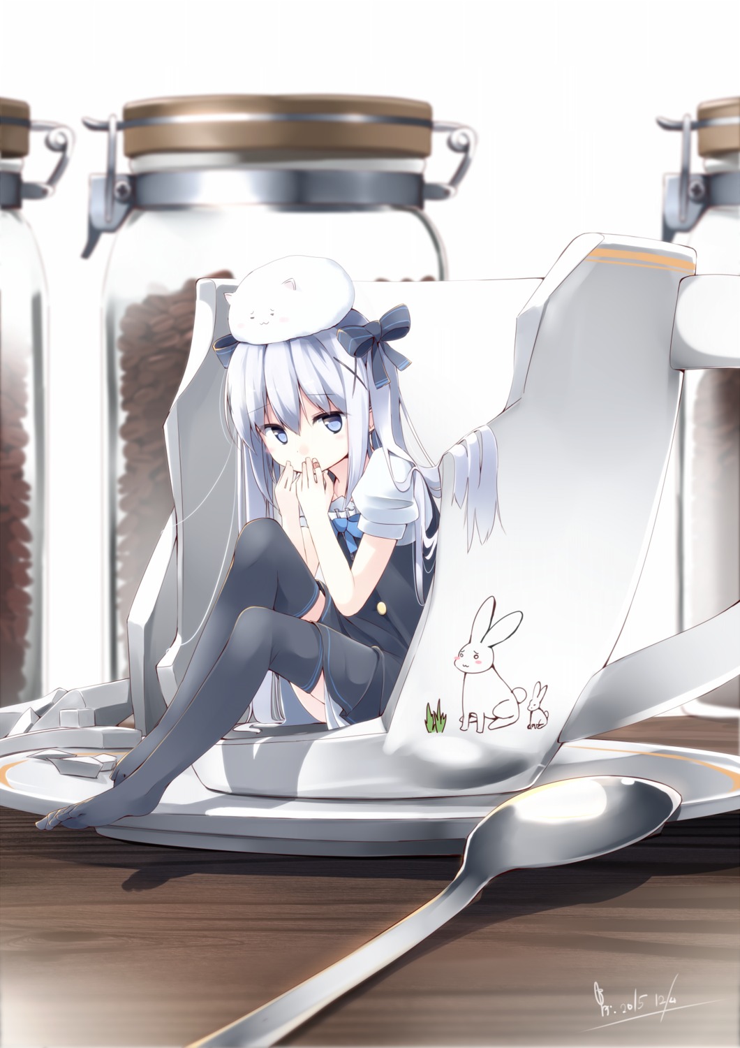 gochuumon_wa_usagi_desu_ka?, kafuu_chino, makadamixa, seifuku, thighhighs