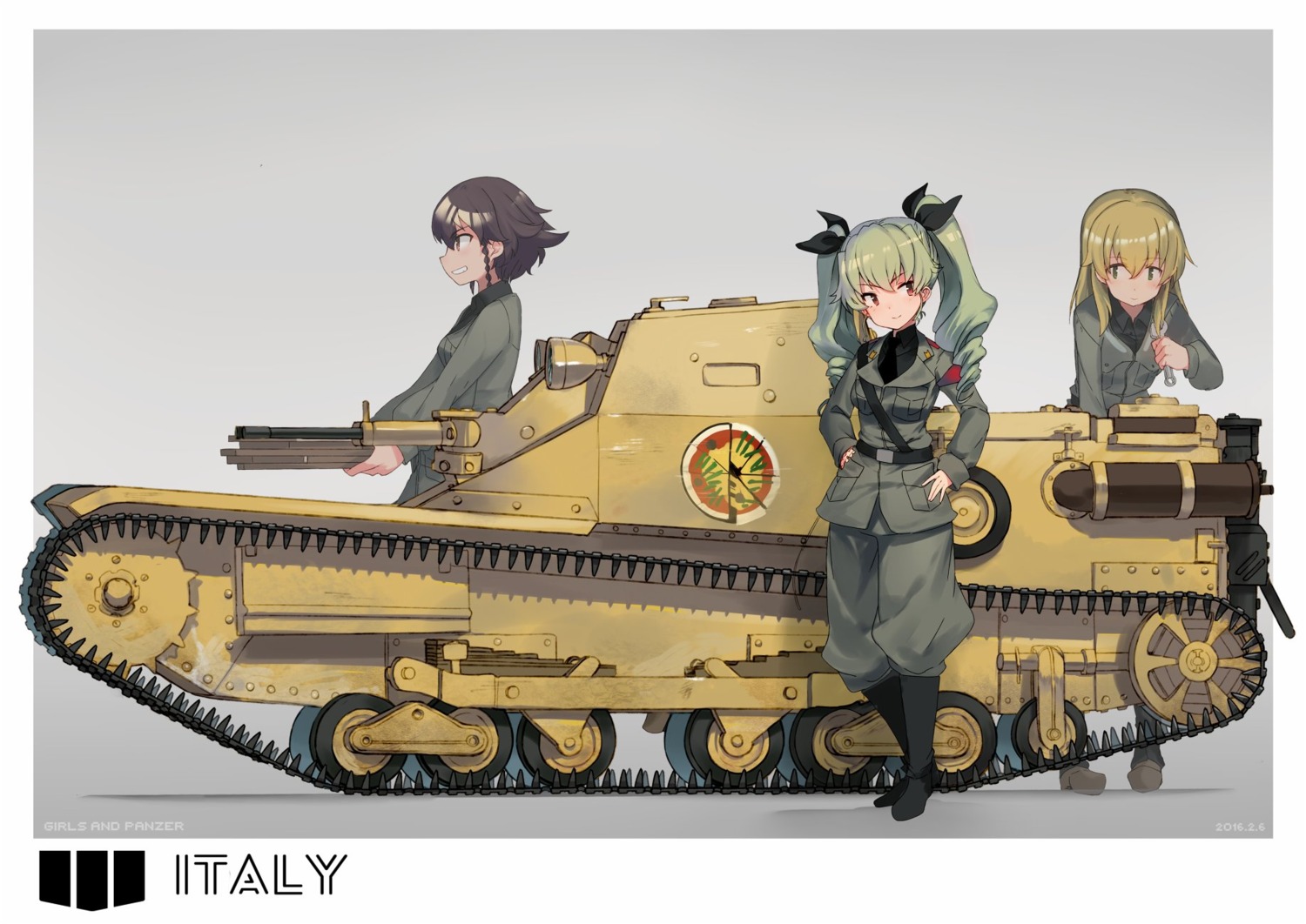 anchovy, carpaccio, girls_und_panzer, katsudansou, pepperoni, uniform