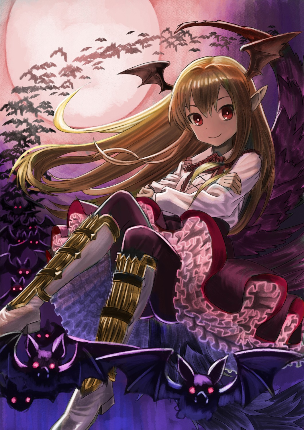 armor, granblue_fantasy, heels, pantyhose, pointy_ears, tail, vampy_(shingeki_no_bahamut), wasabi60