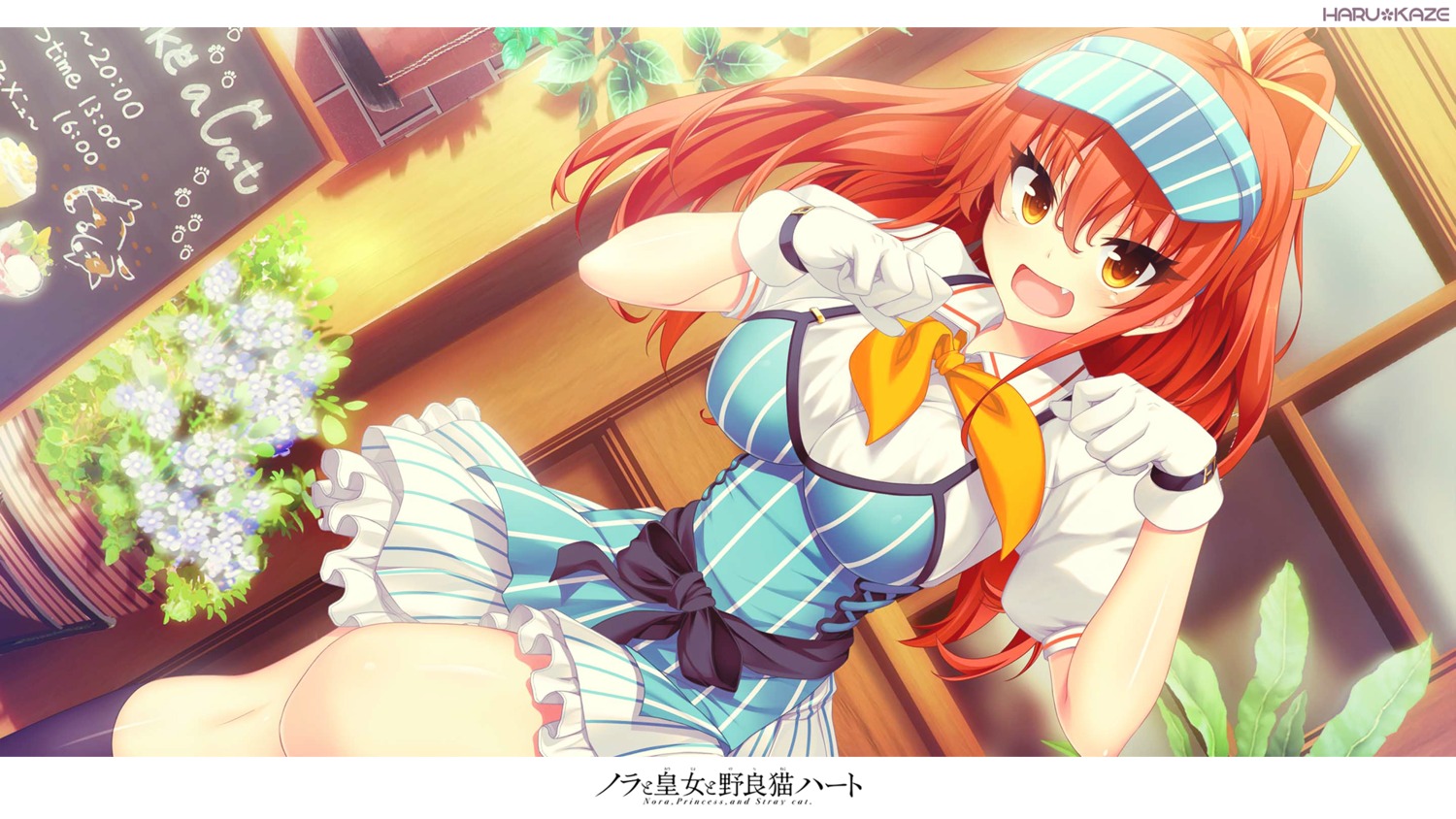 asuhara_yuuki, harukaze-soft, nora_to_oujo_to_noraneko_heart_-nora_princess_and_stray_cat.-, oozora_itsuki, waitress, wallpaper