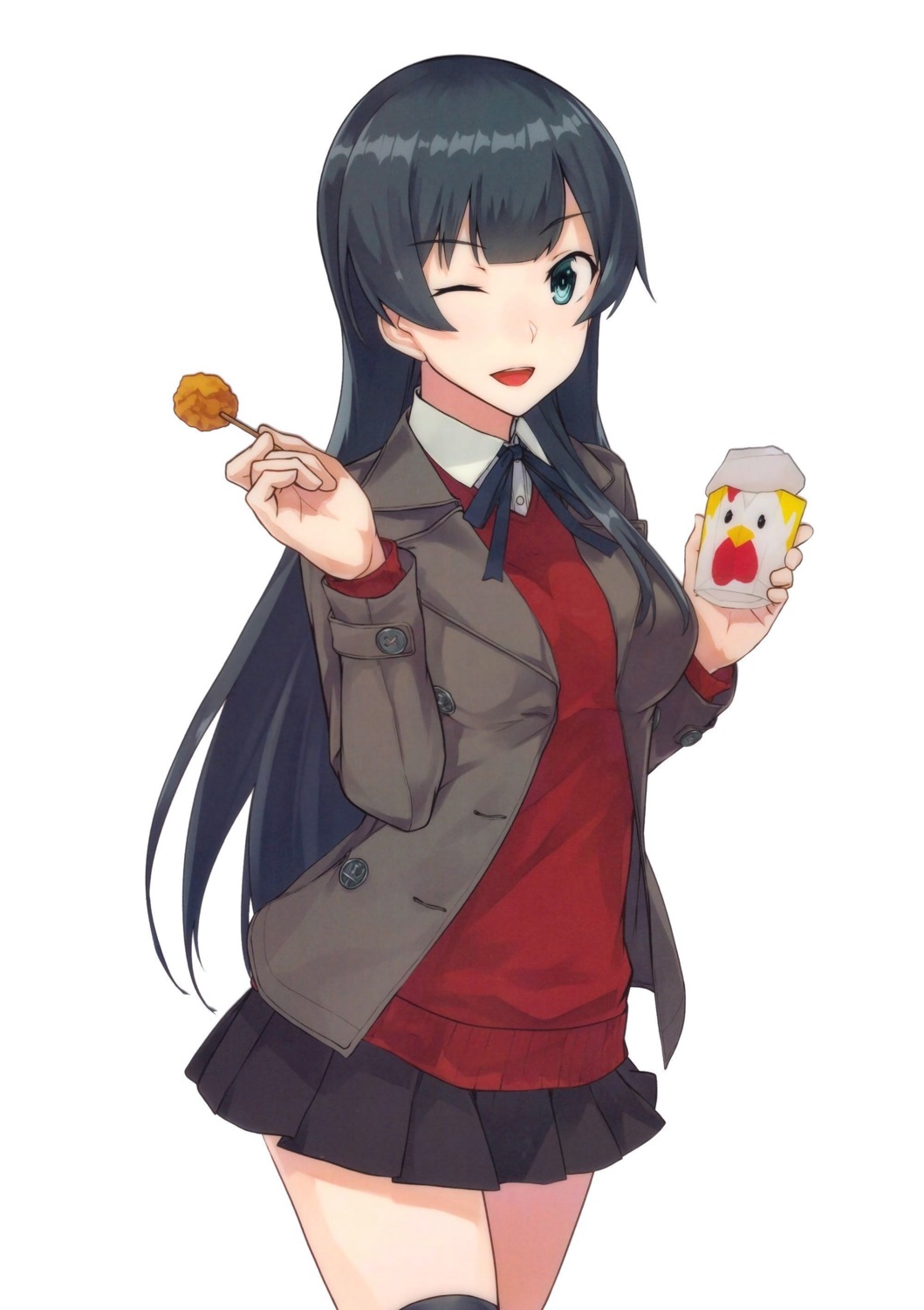 agano_(kancolle), kantai_collection, konishi, seifuku, sweater, thighhighs