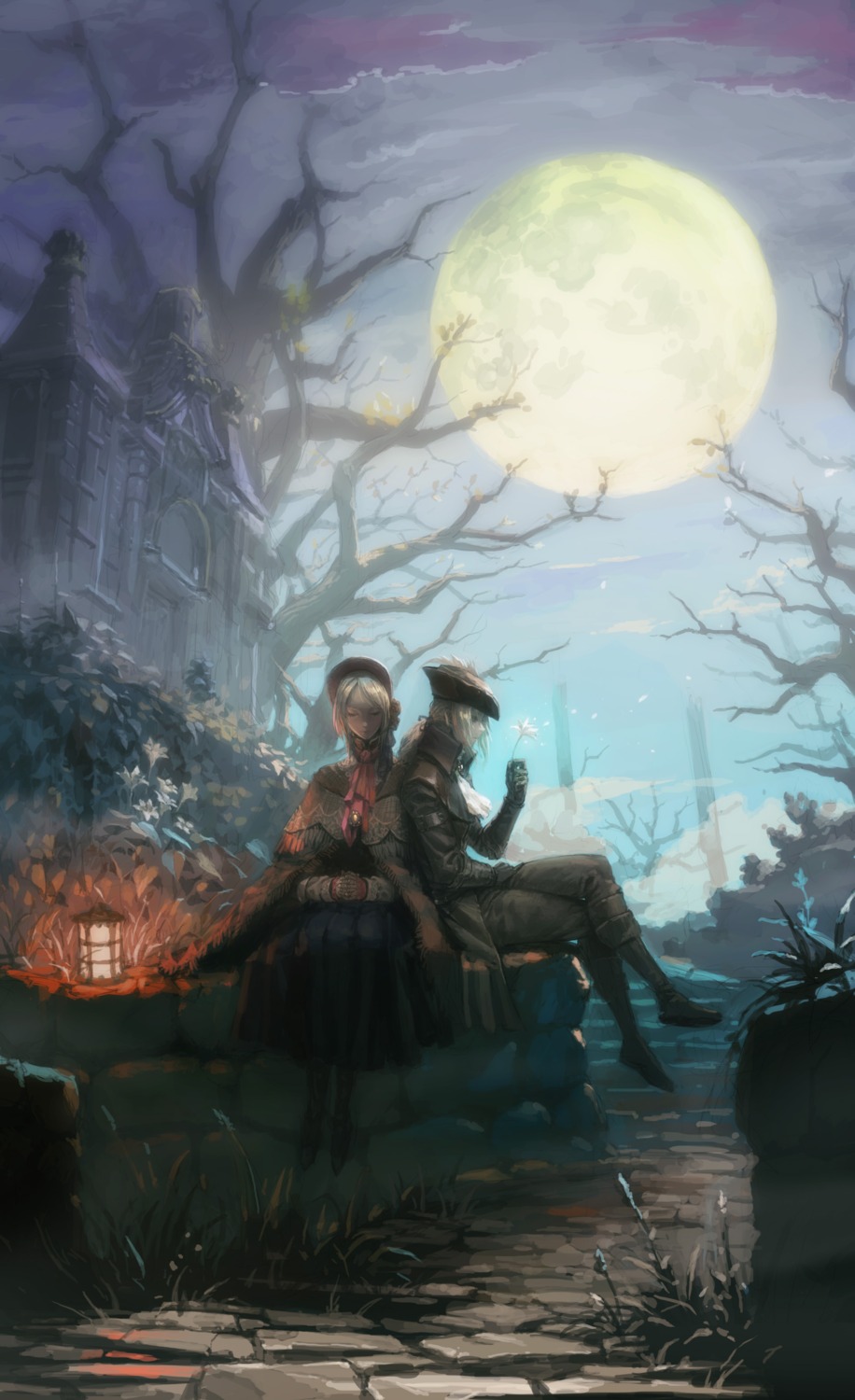 bloodborne, dress, lady_maria_of_the_astral_clocktower, landscape, loped, plain_doll